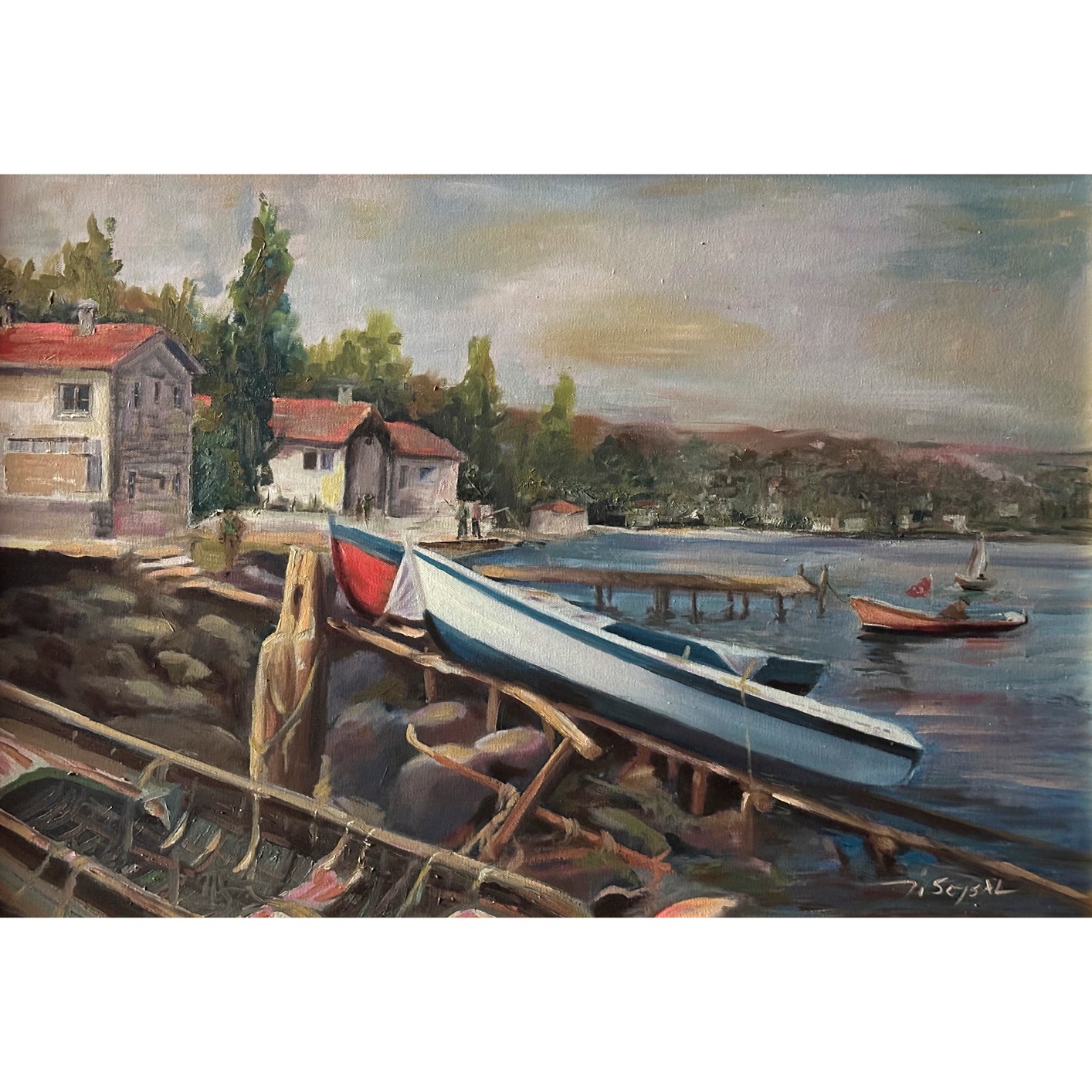 Iskarta Tekneler - 50x70 cm Yağlı Boya Tablo