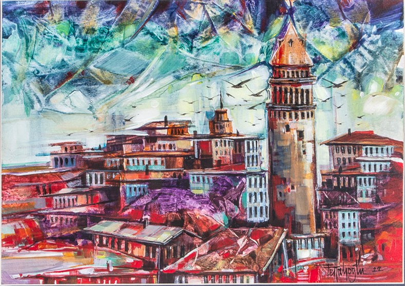 Galata - 43x56 cm Akrilik Resim