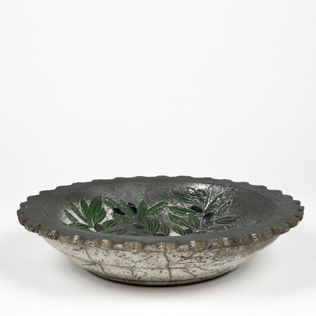 Raku Ceramic Fruit Patterned Plate - 28.5 cm
