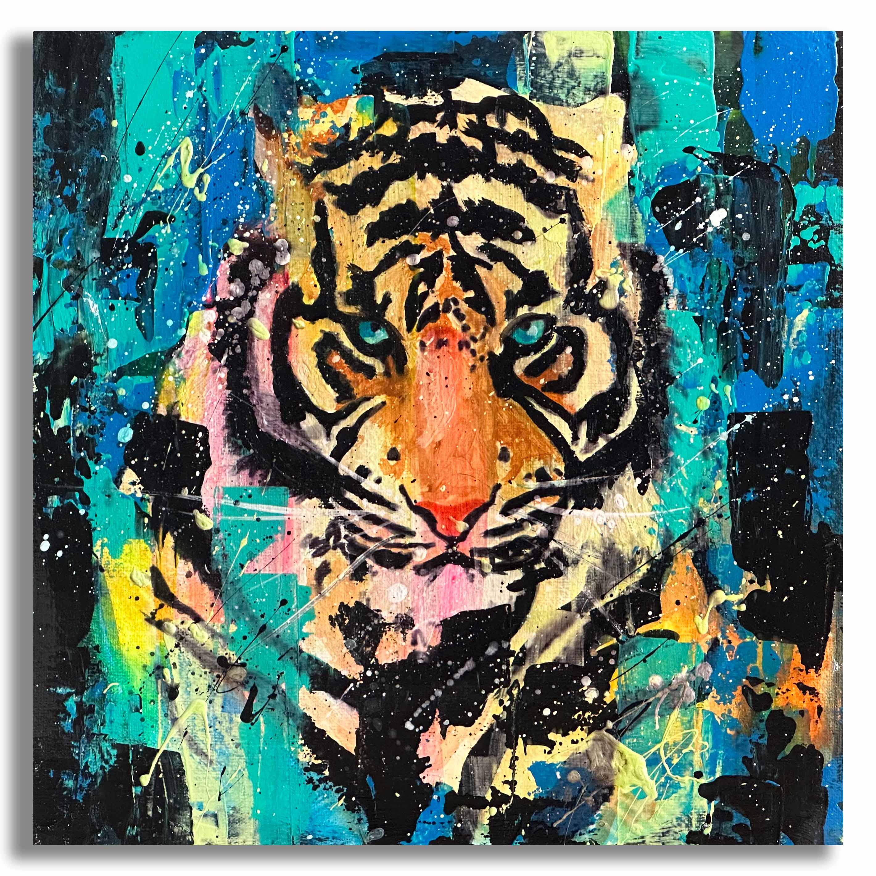 Tiger - 25x25 cm Oil Painting