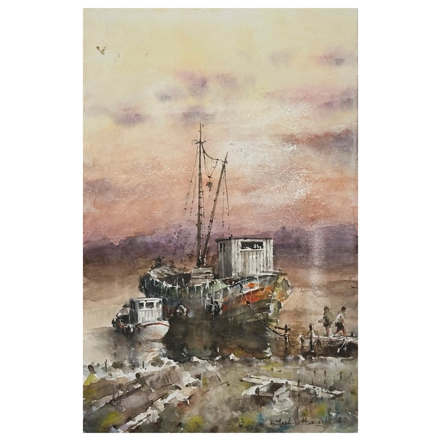 Şafak - 50x32 cm Sulu Boya Resim