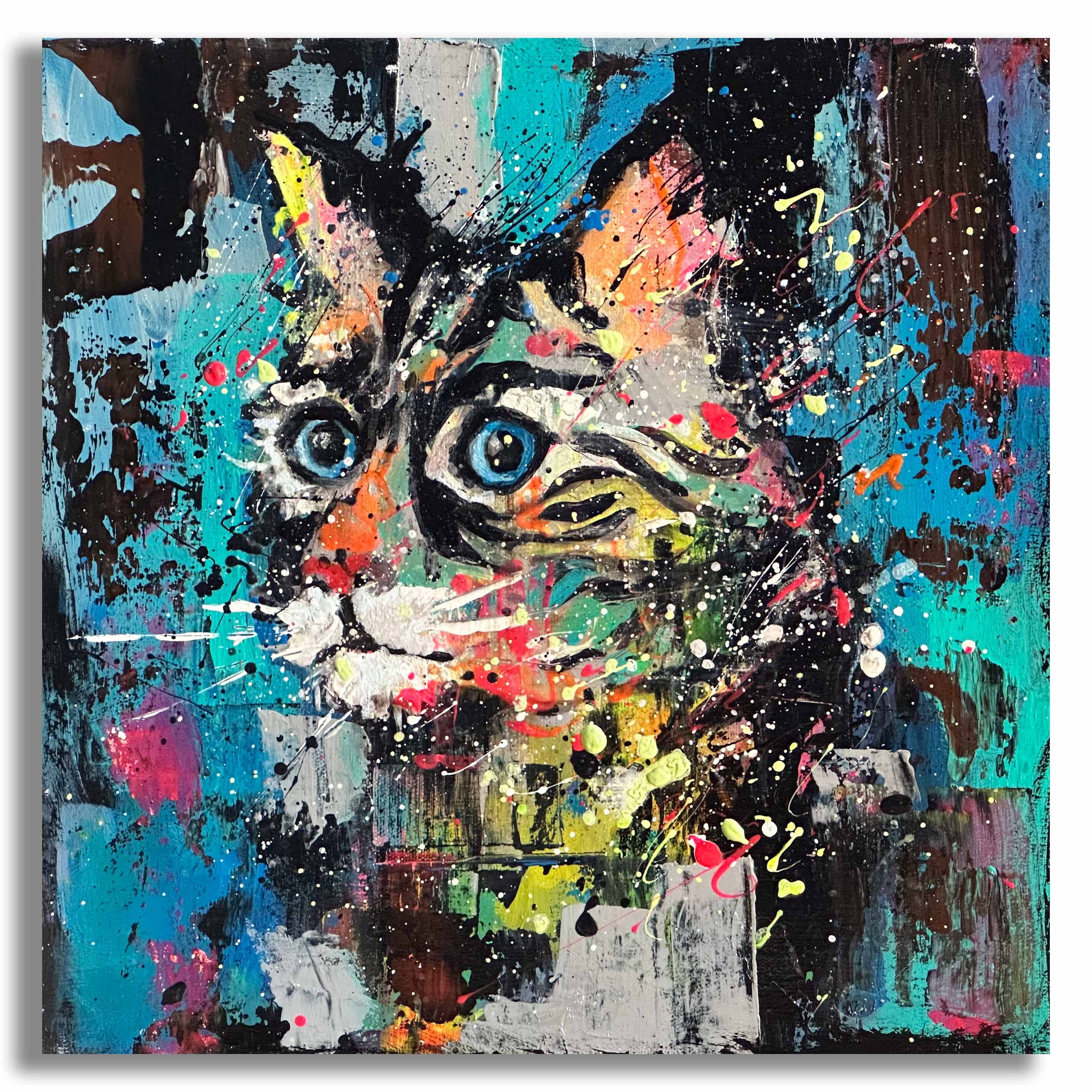 Kedi - 25x25 cm Yağlı Boya Tablo