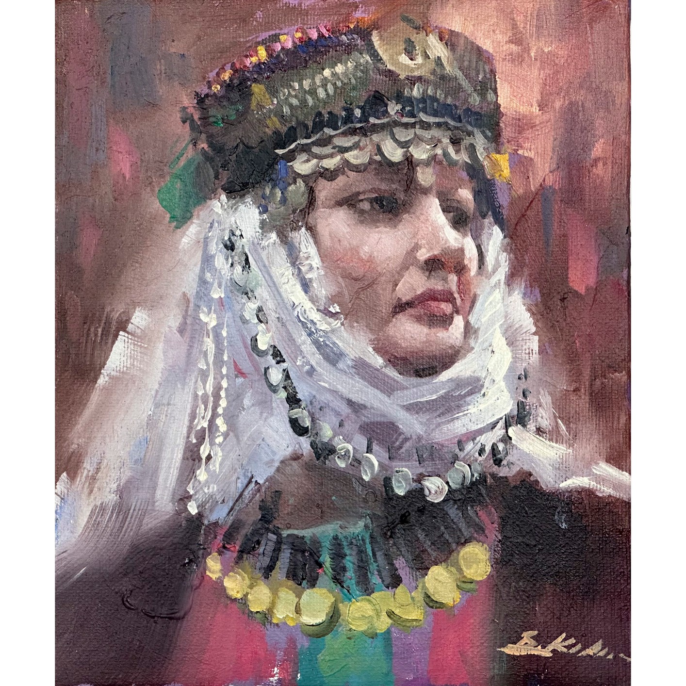 Yörük Kızı - 30x25 cm Yağlı Boya Tablo