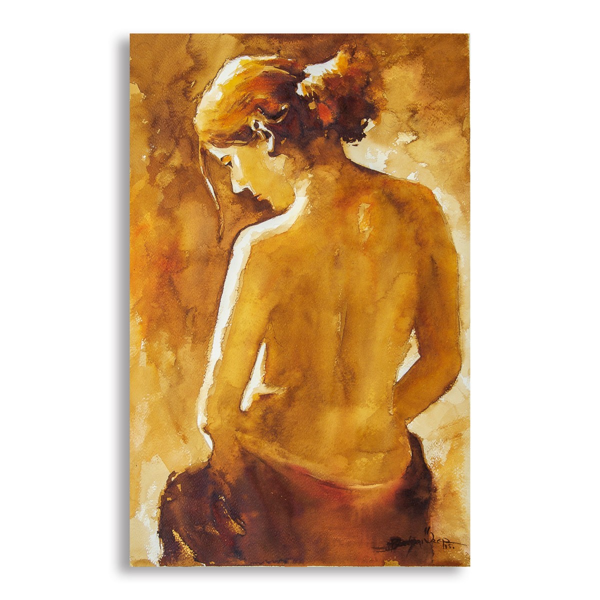 Nude - 54x34.5 cm Watercolor Painting