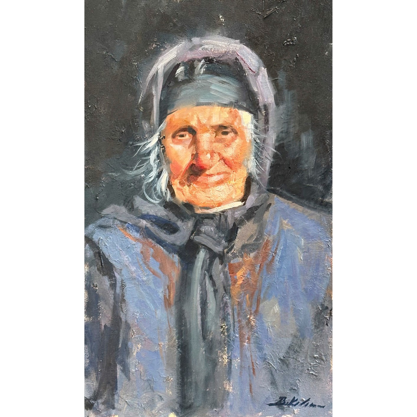 Yaşlı Kadın - 50x30 cm Yağlı Boya Tablo