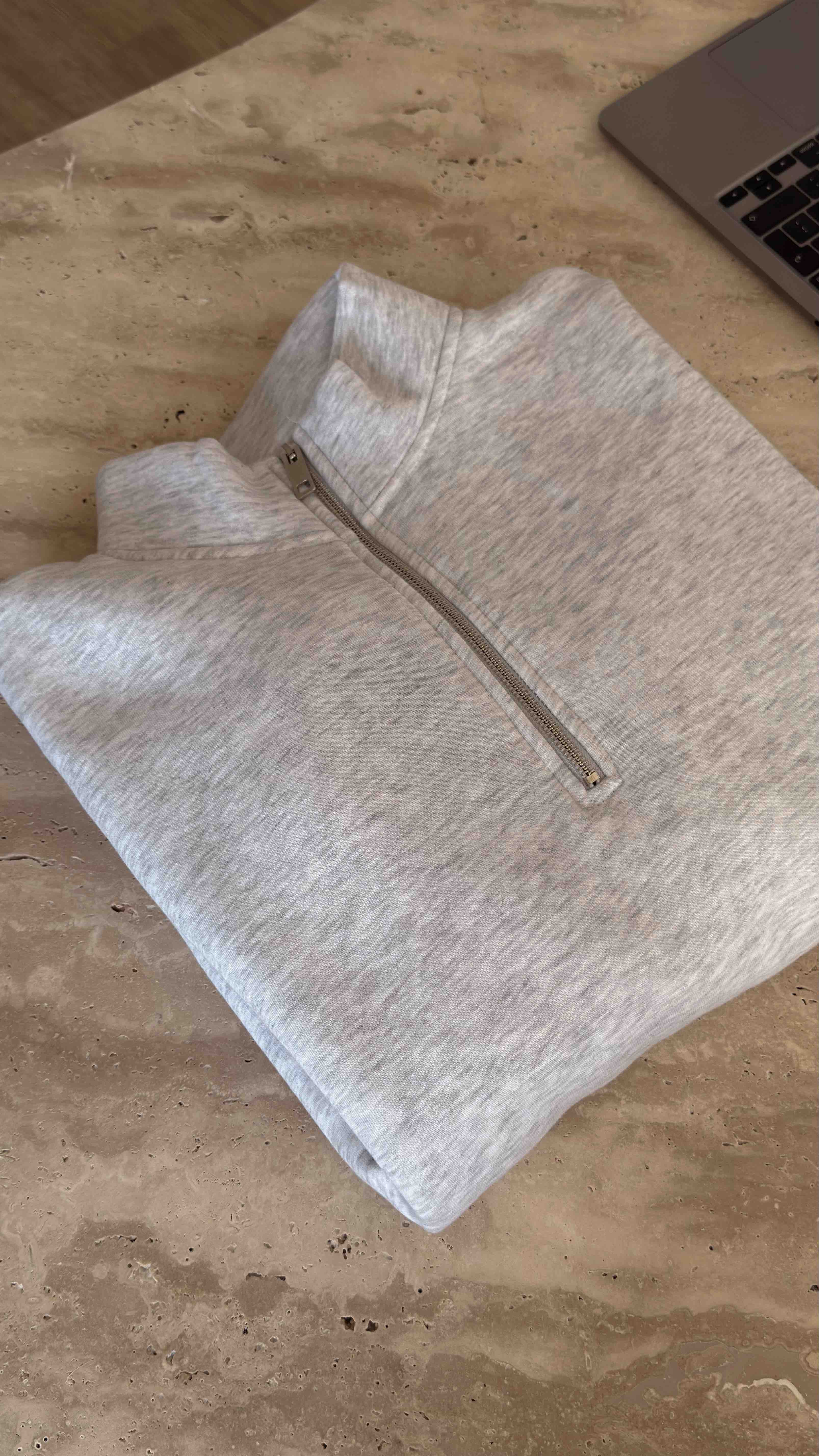 YAKASI FERMUARLI SWEAT-ŞARDONLU