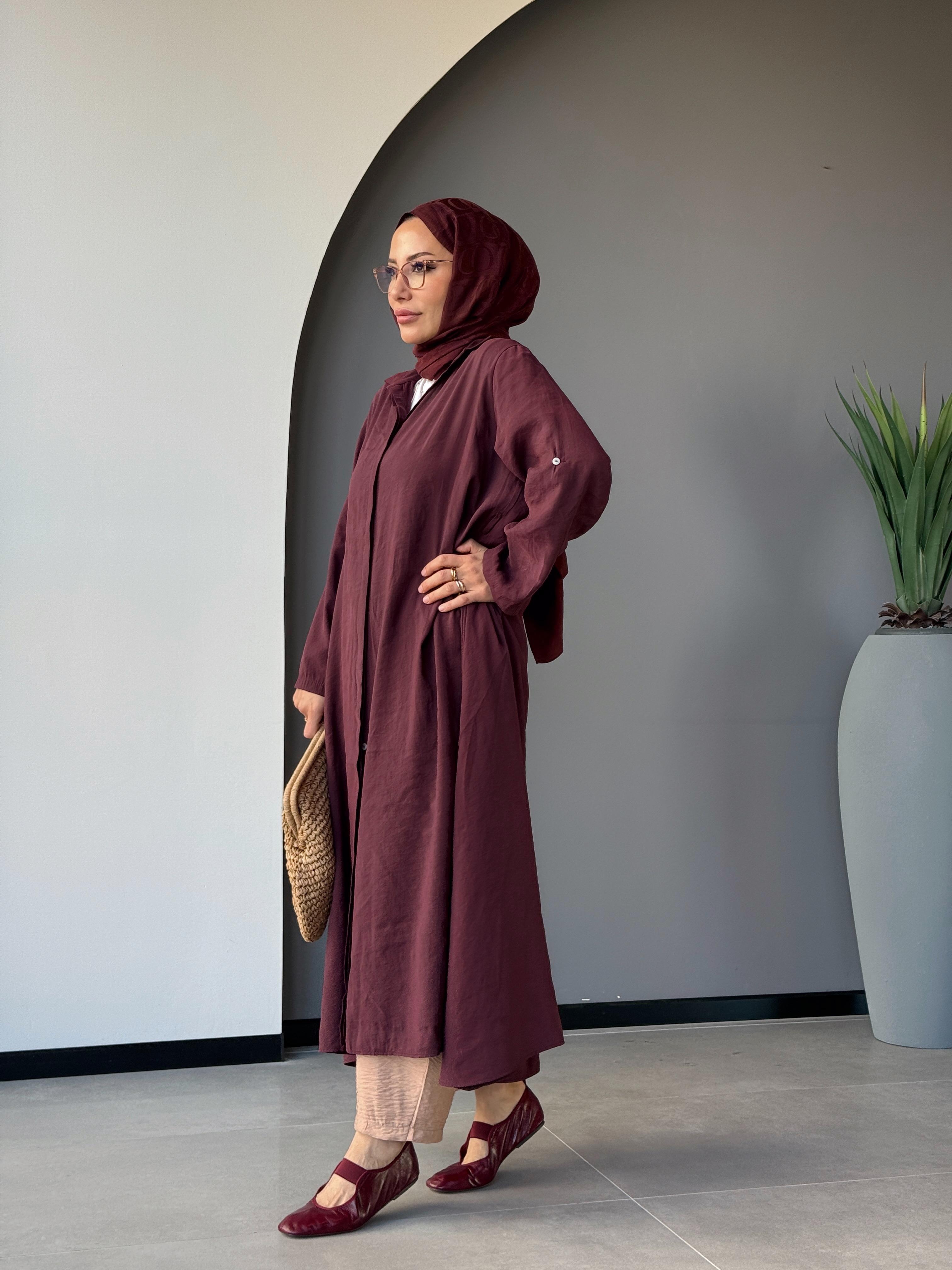 TONYA GÖMLEK ELBİSE - Bordo