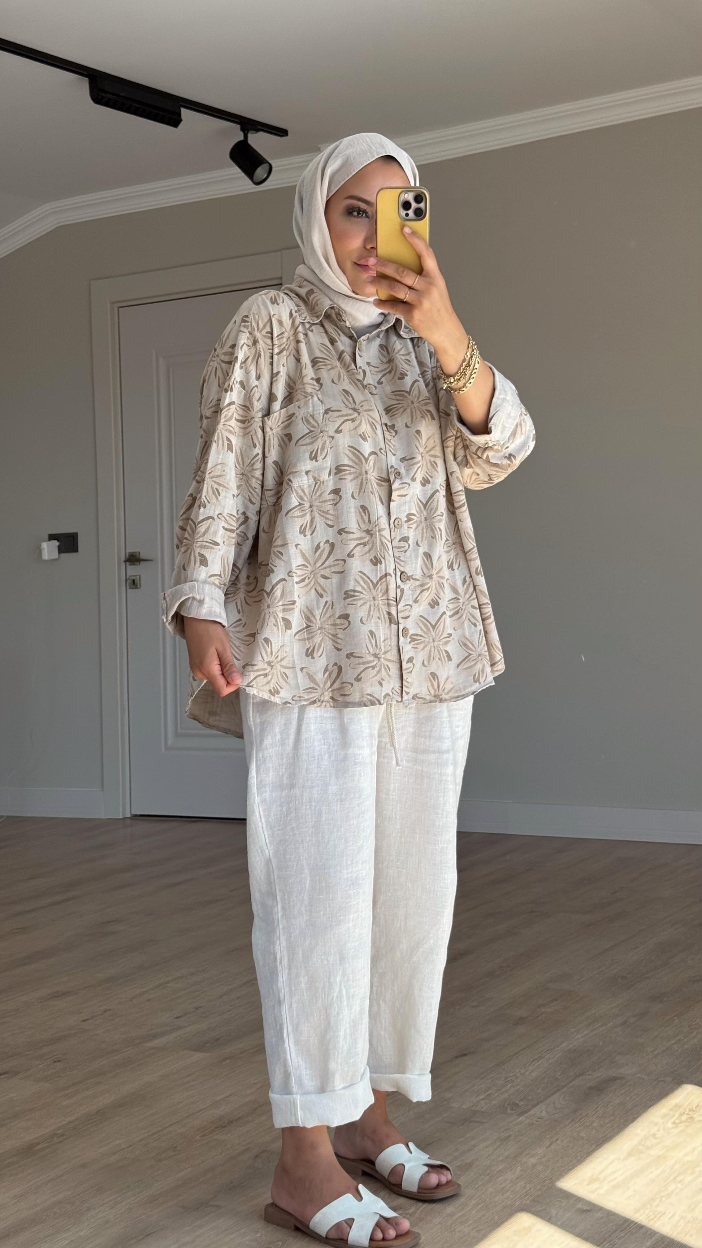 HAVUÇ MODEL KETEN PANTALON