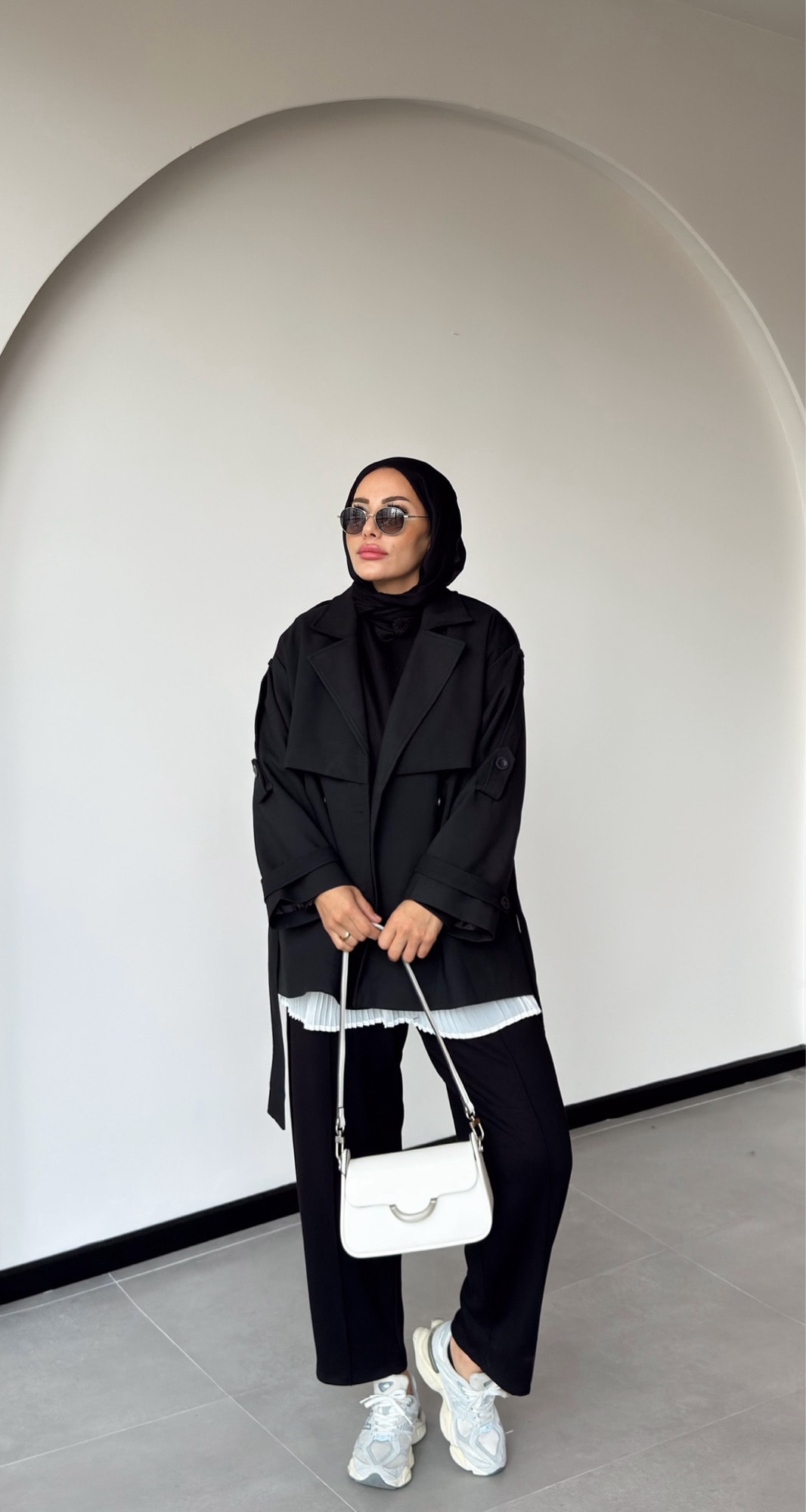 HİRA KISA TRENÇ - Siyah