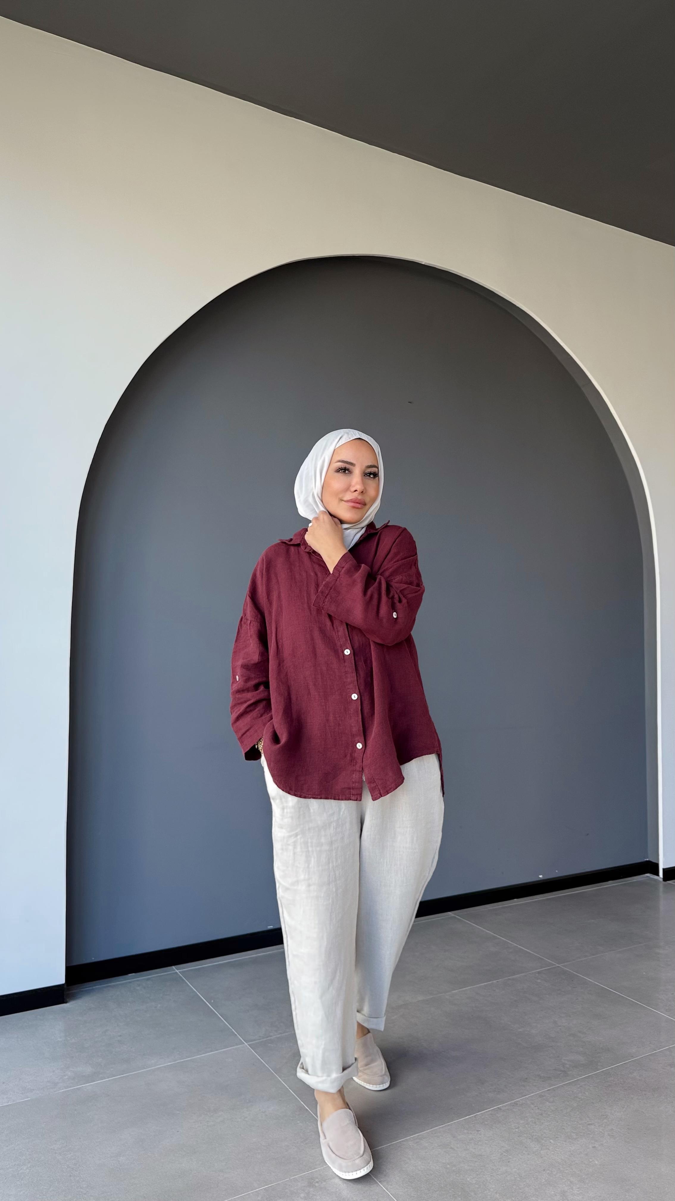 HAVUÇ MODEL KETEN PANTALON