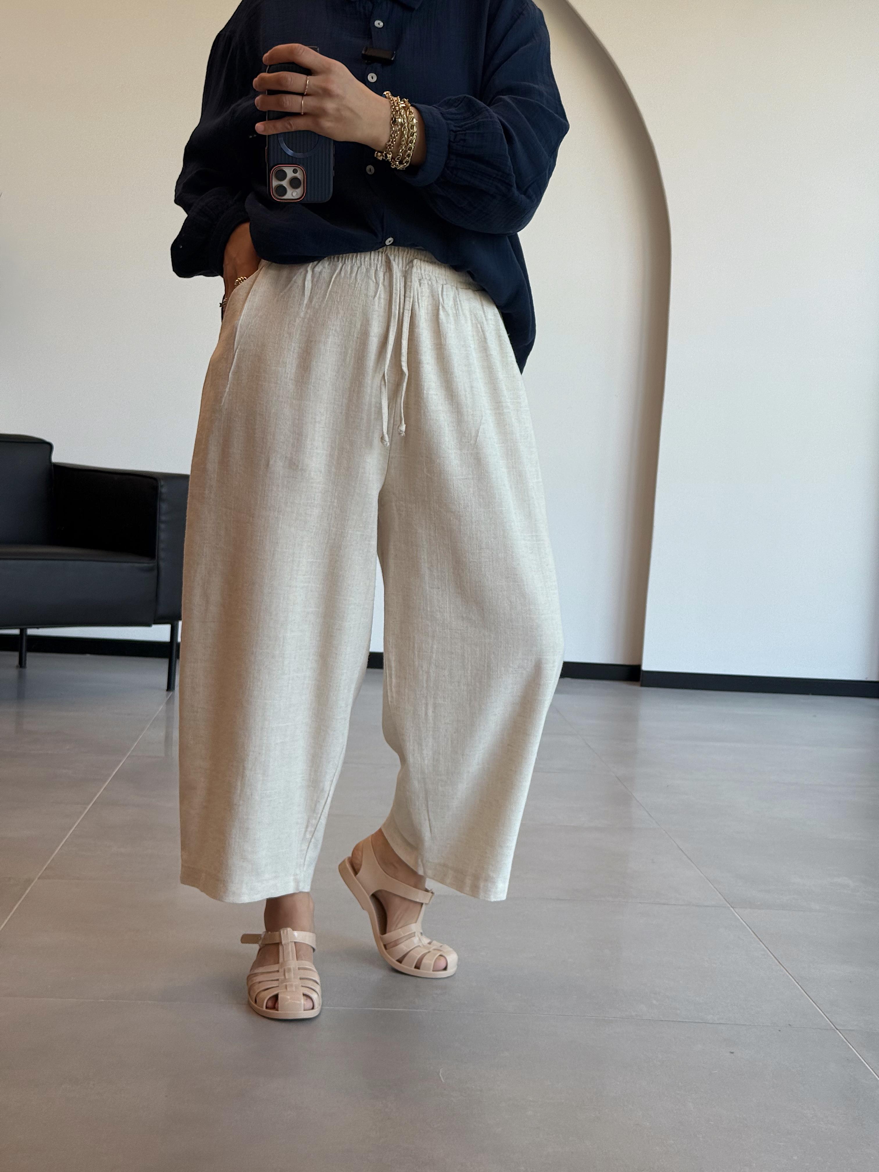 BOHEM ŞALVAR PANTALON - Taş