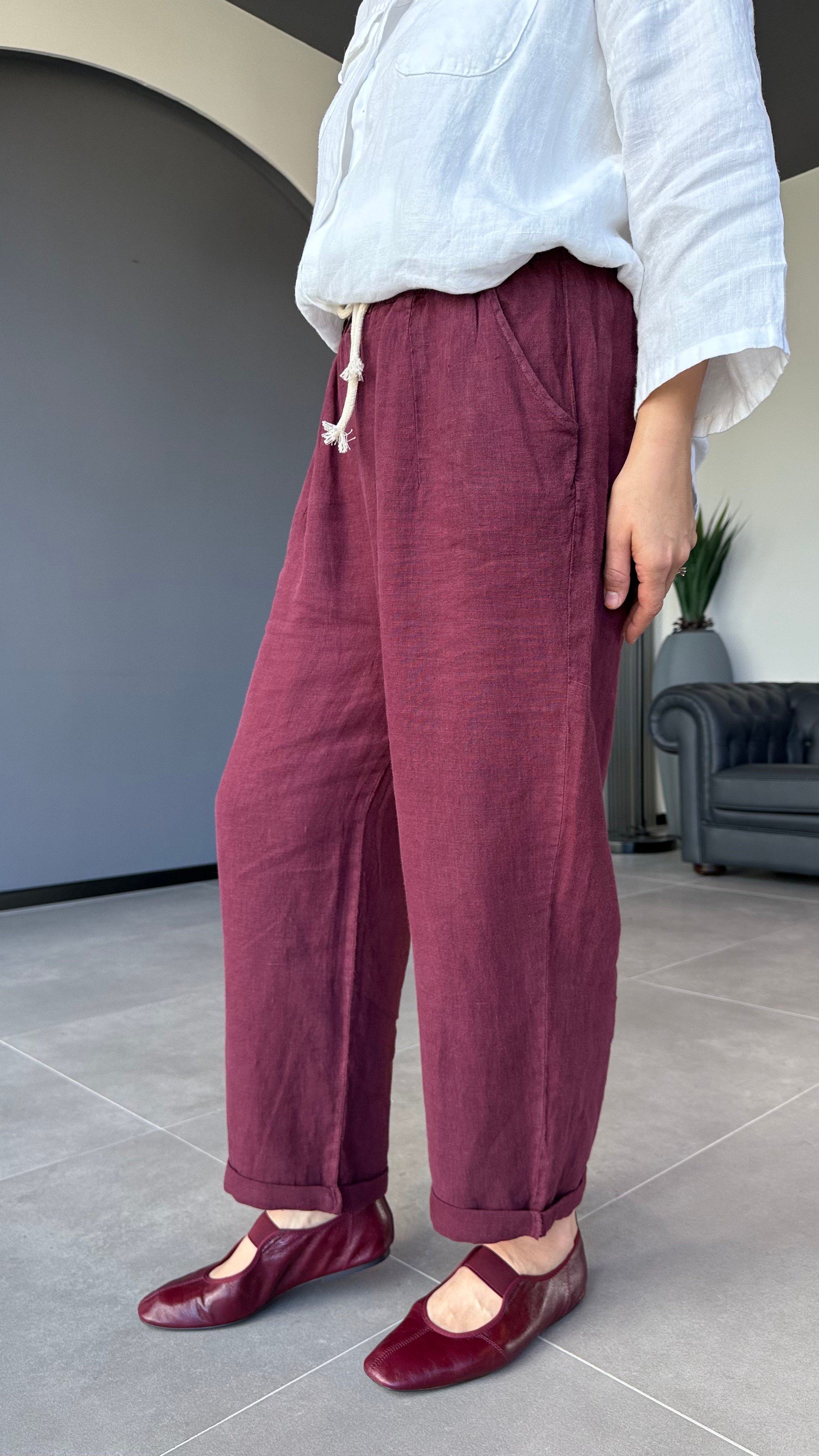 HAVUÇ MODEL KETEN PANTALON