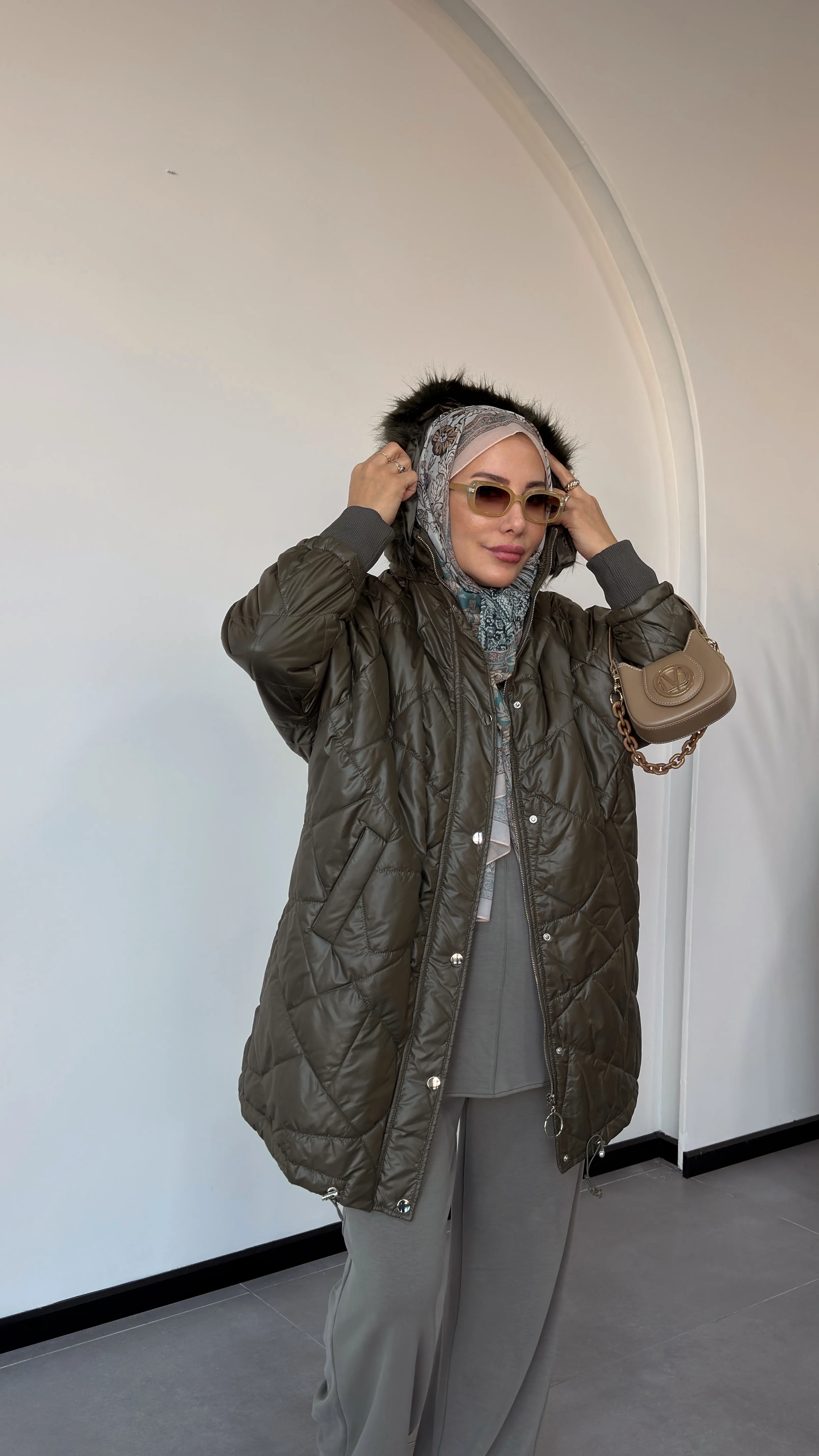 KAPİTONE MONT -KAPŞONLU - Haki Yeşil