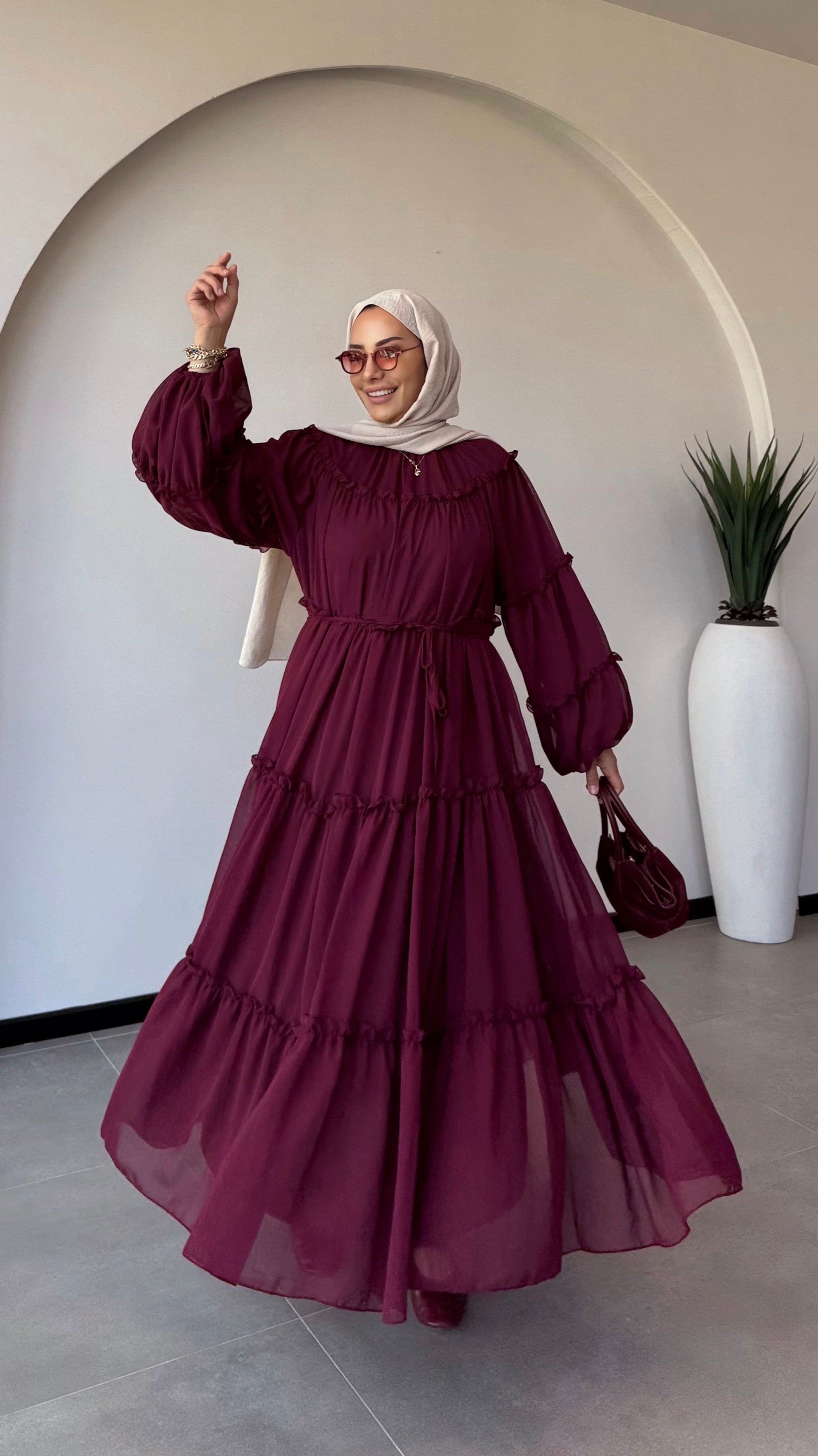 AFRA ELBİSE - Bordo