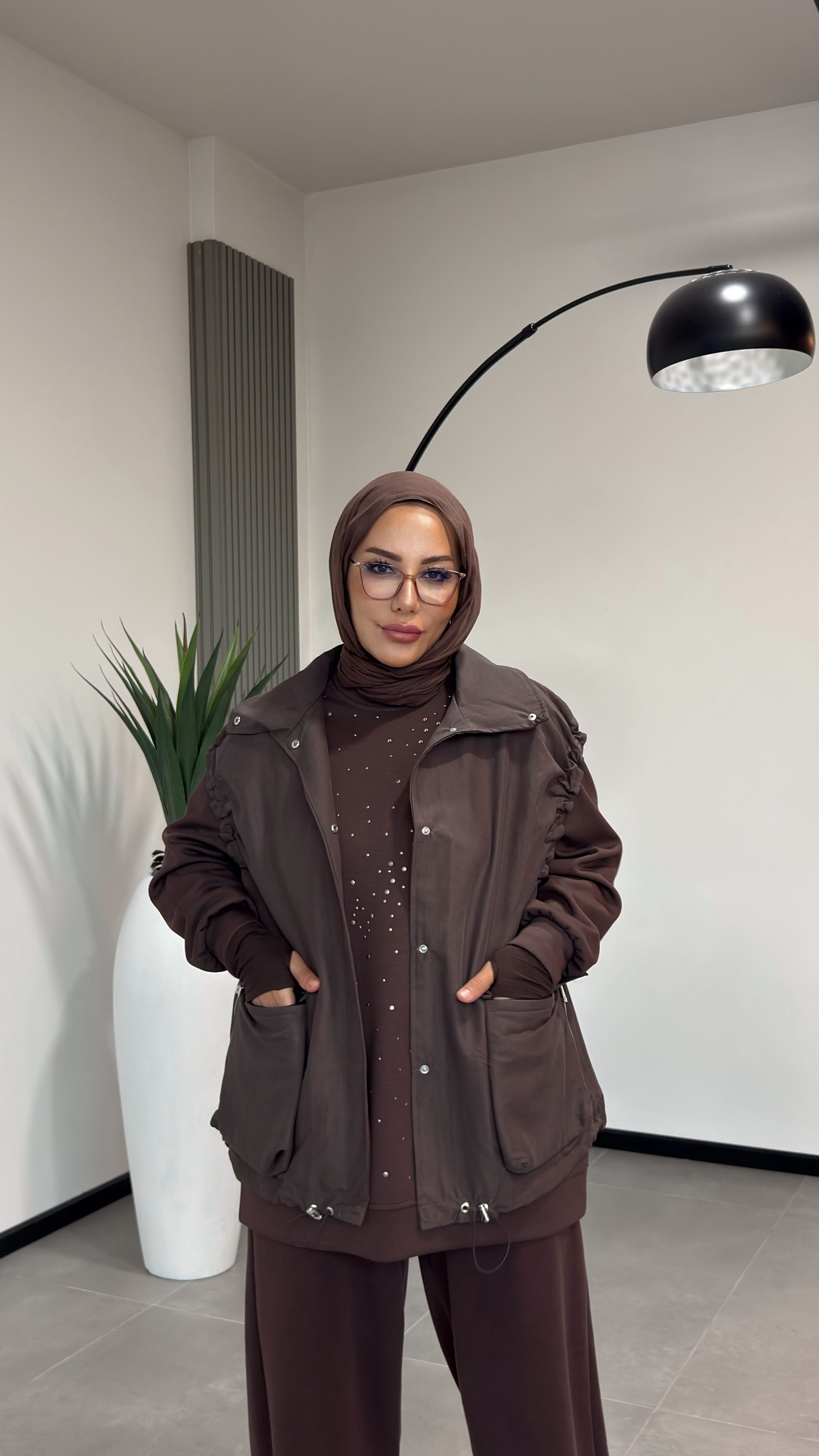 TASARIM SPOR YELEK - Kahve