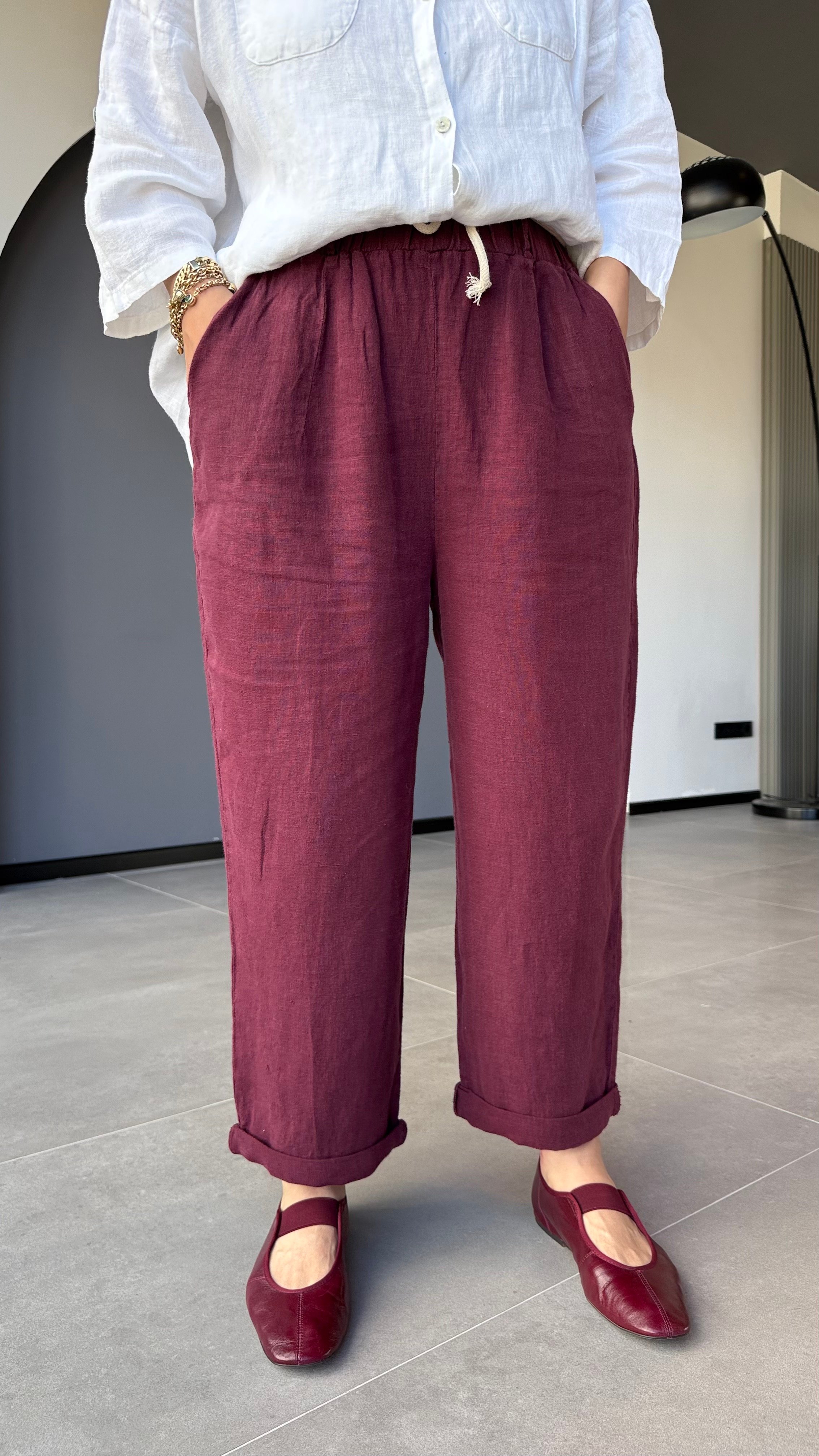 HAVUÇ MODEL KETEN PANTALON