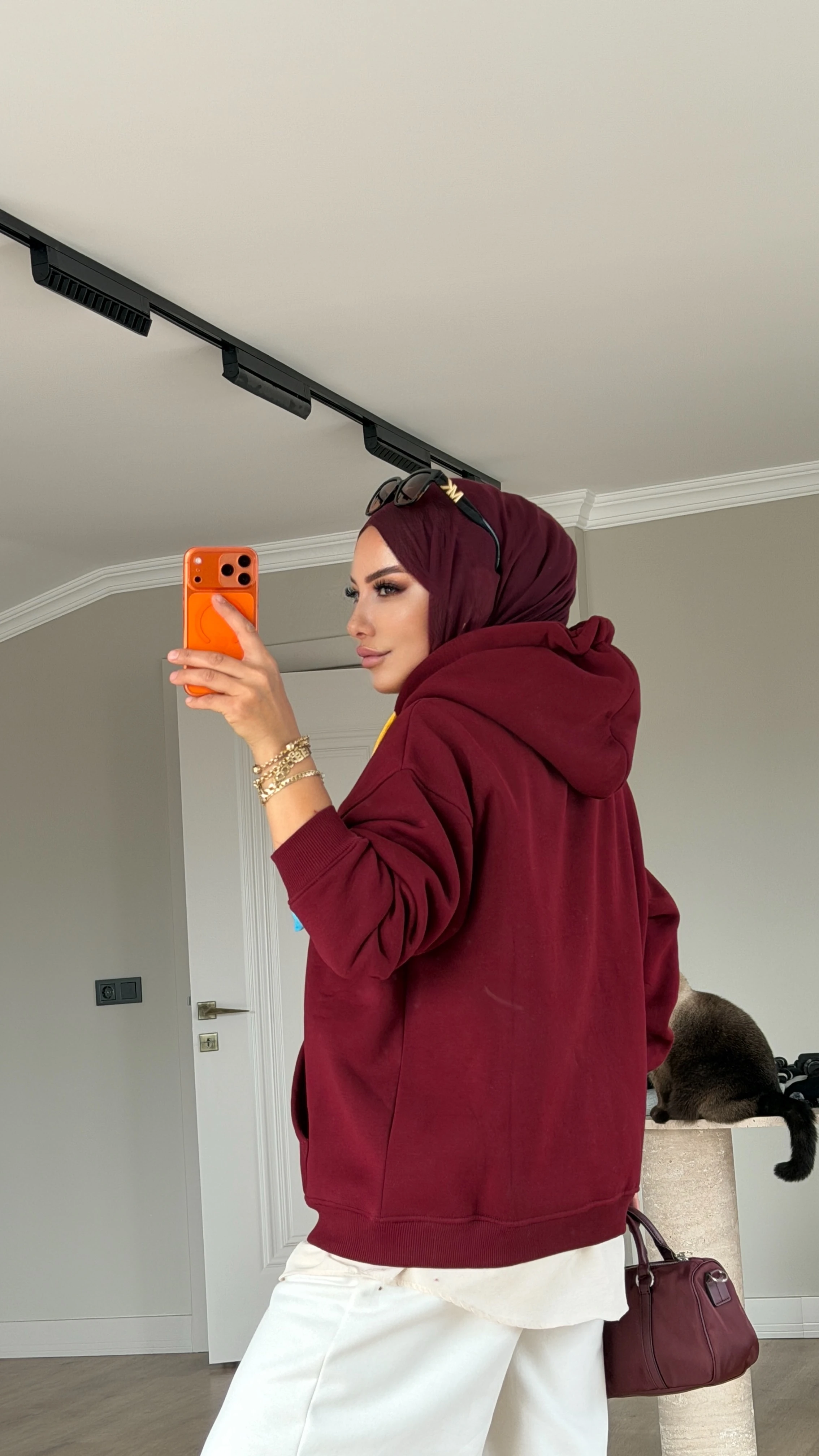 NEŞELİ SWEAT - Bordo