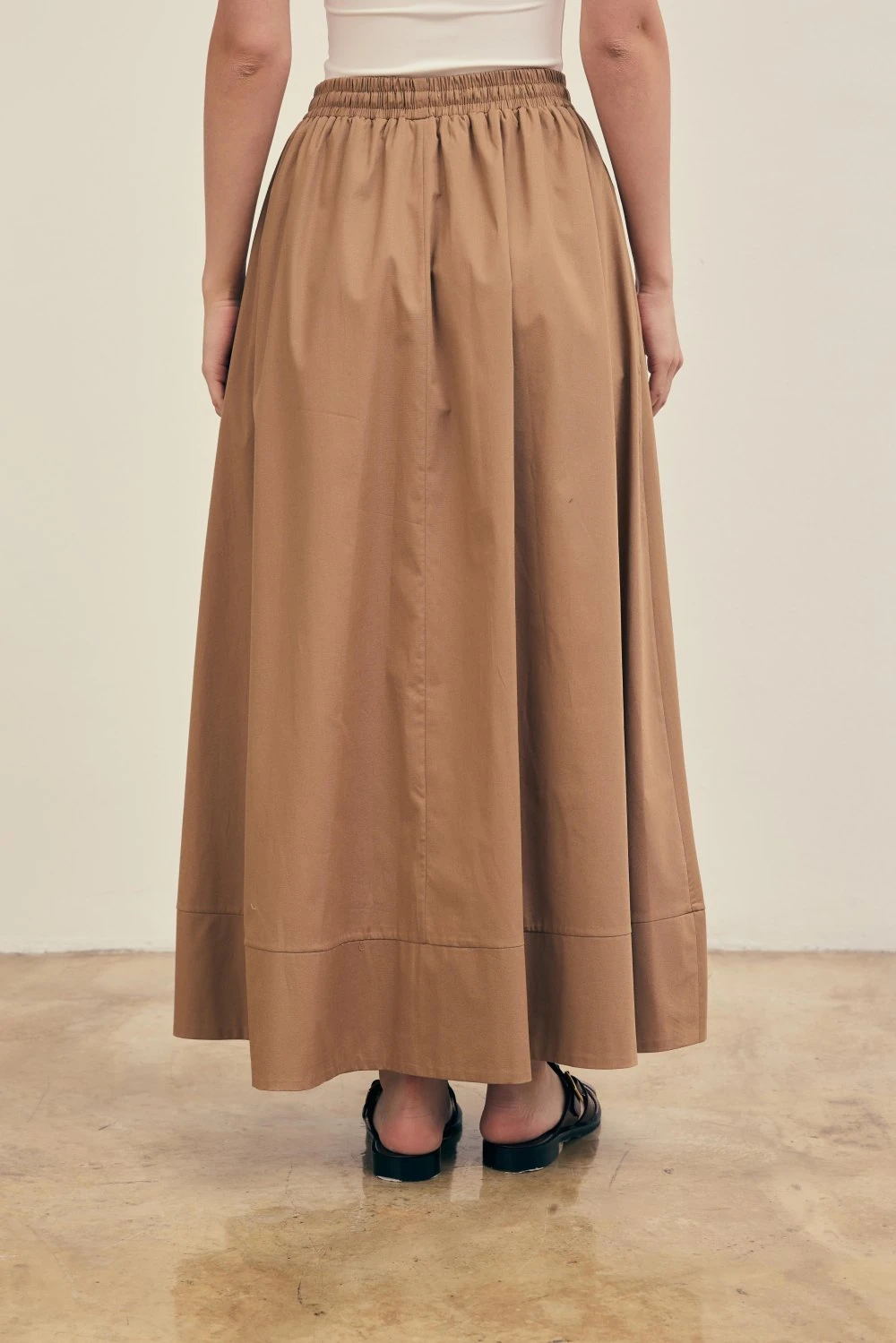 POPLİN ETEK- MERWİŞ - CAMEL