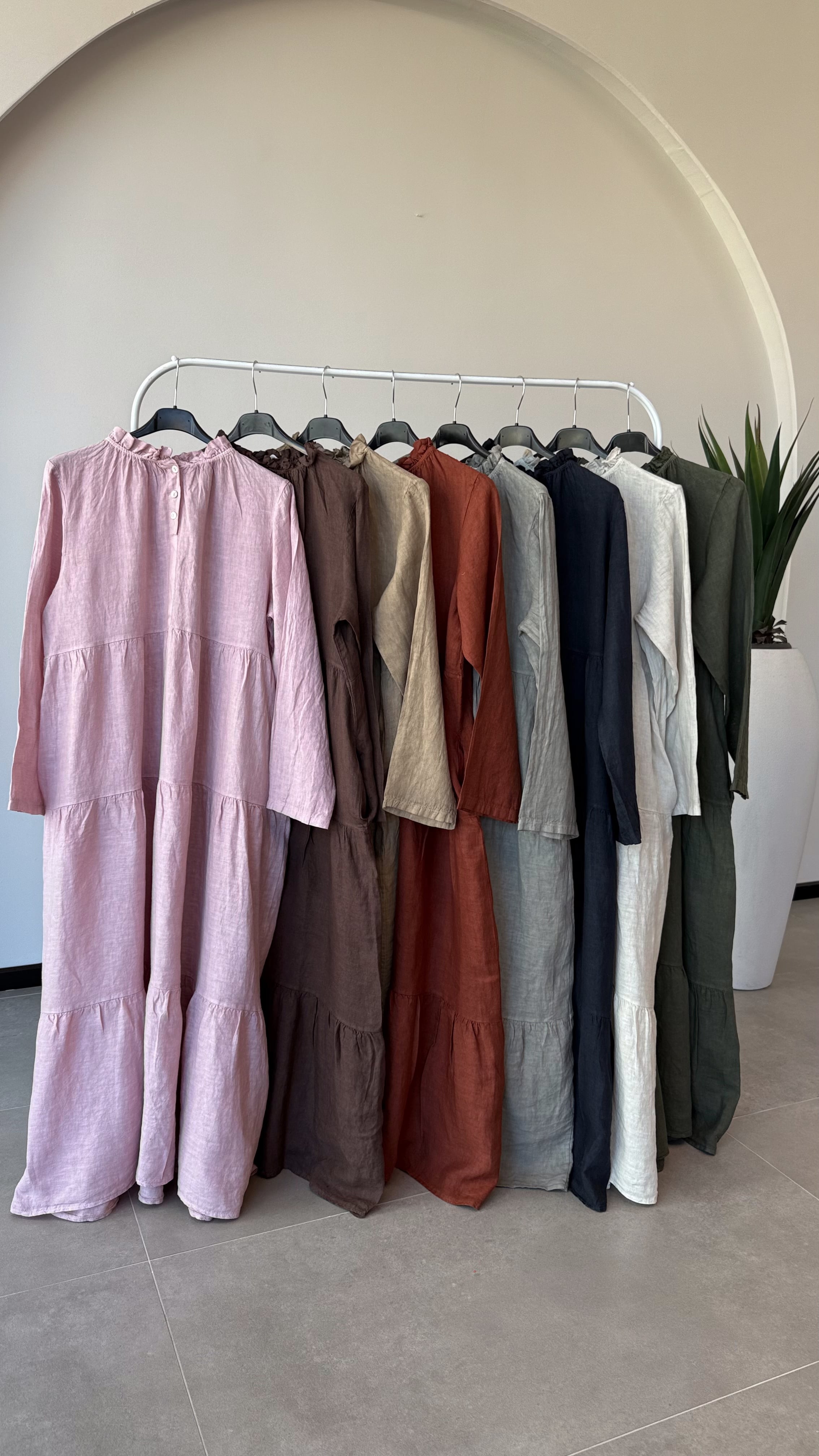 GERÇEK KETEN FULYA ELBİSE