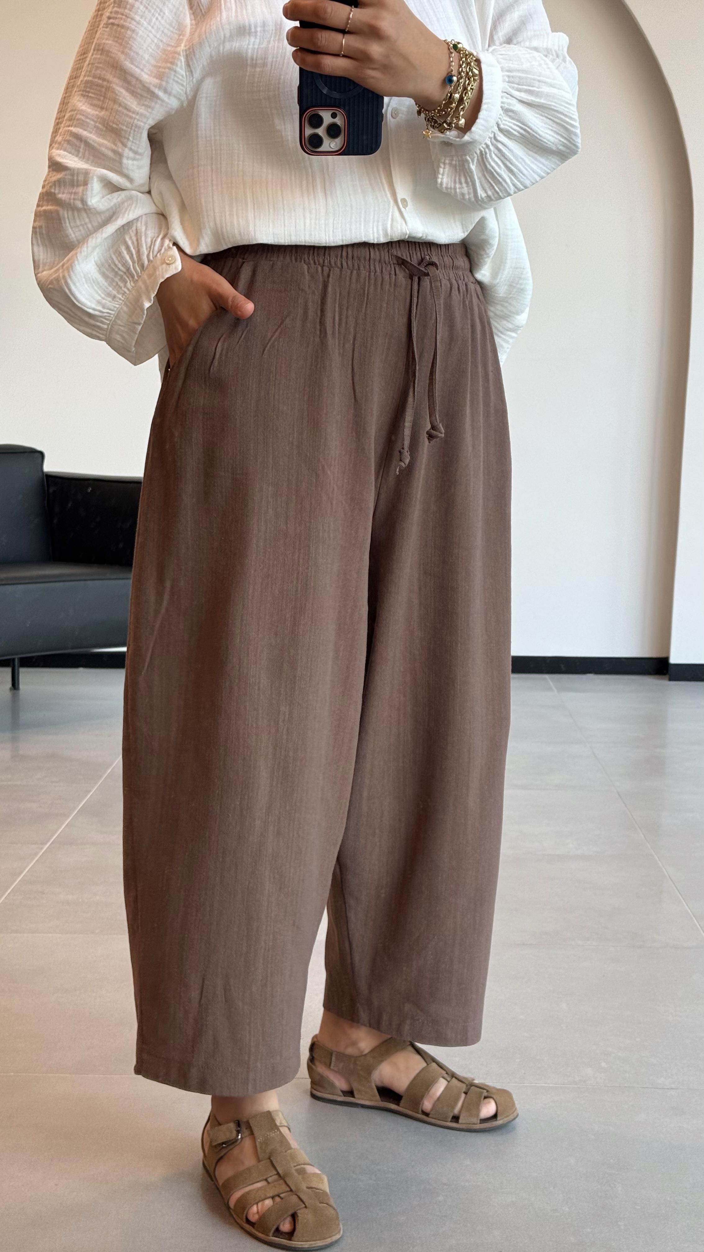 BOHEM ŞALVAR PANTALON - Kahve