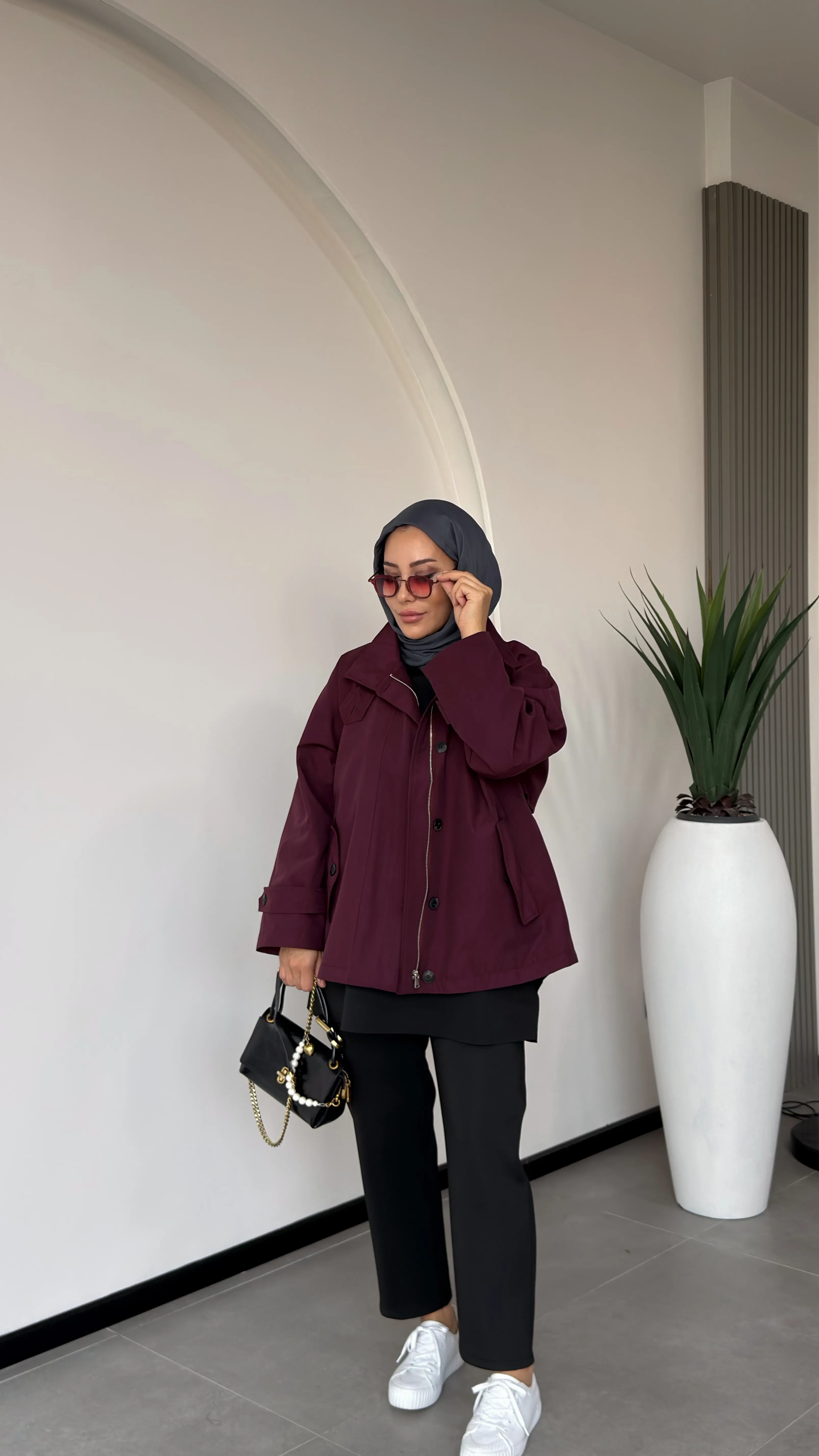 VESNA TRENÇ-CEKET - Bordo