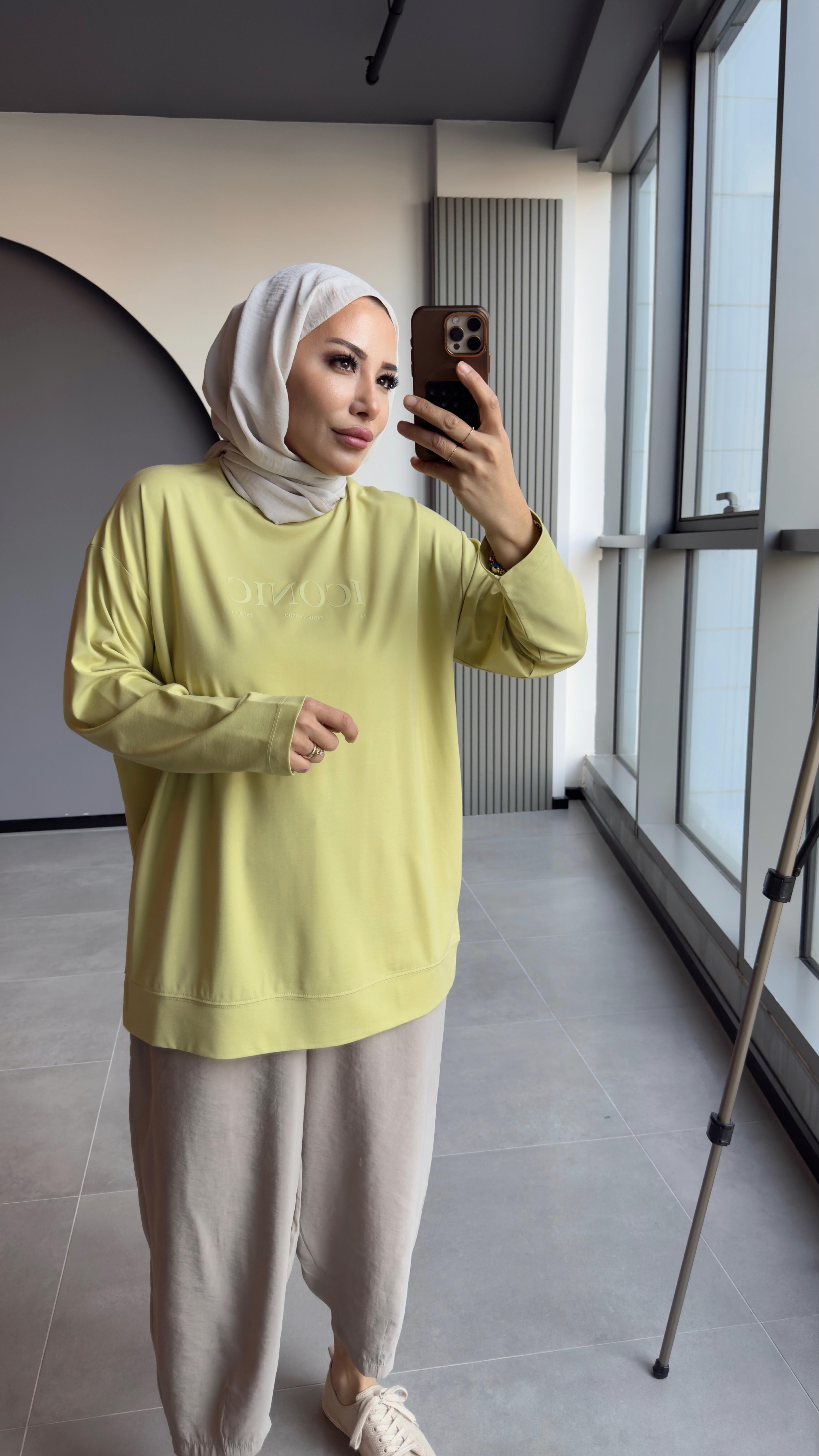 İKONİK YAZLIK SWEAT - SOFT NEON YEŞİL
