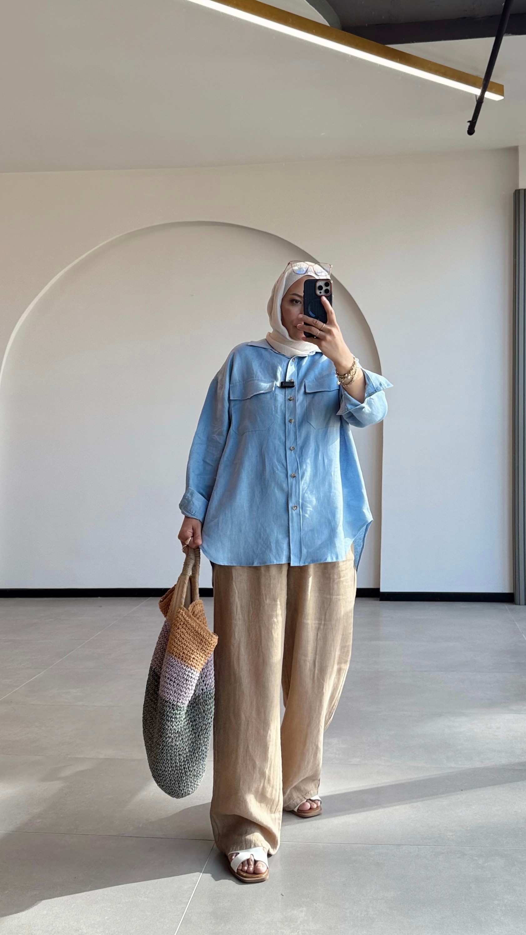 BELİ LASTİKLİ KETEN PALAZZO PANTALON