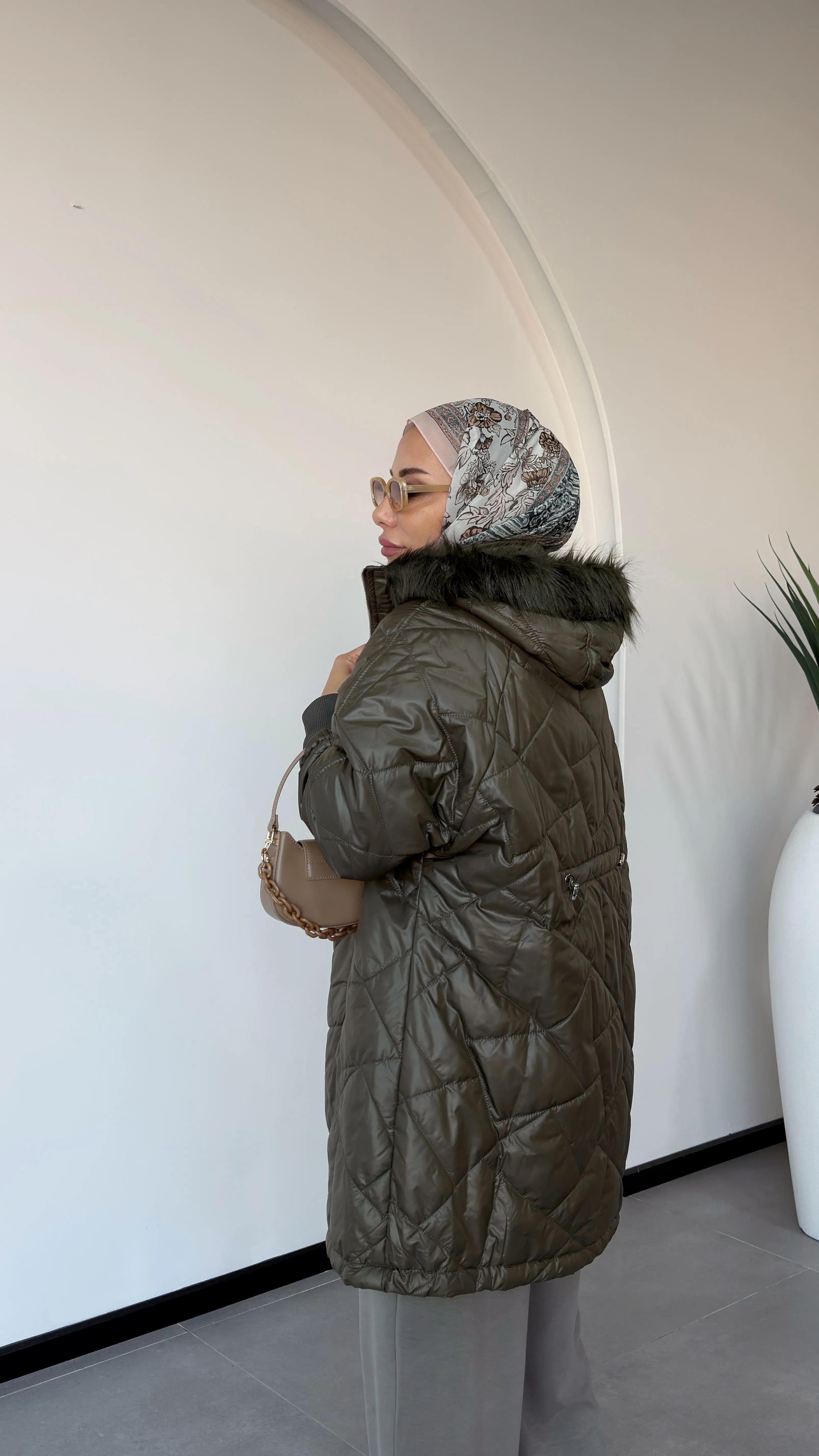 KAPİTONE MONT -KAPŞONLU - Haki Yeşil