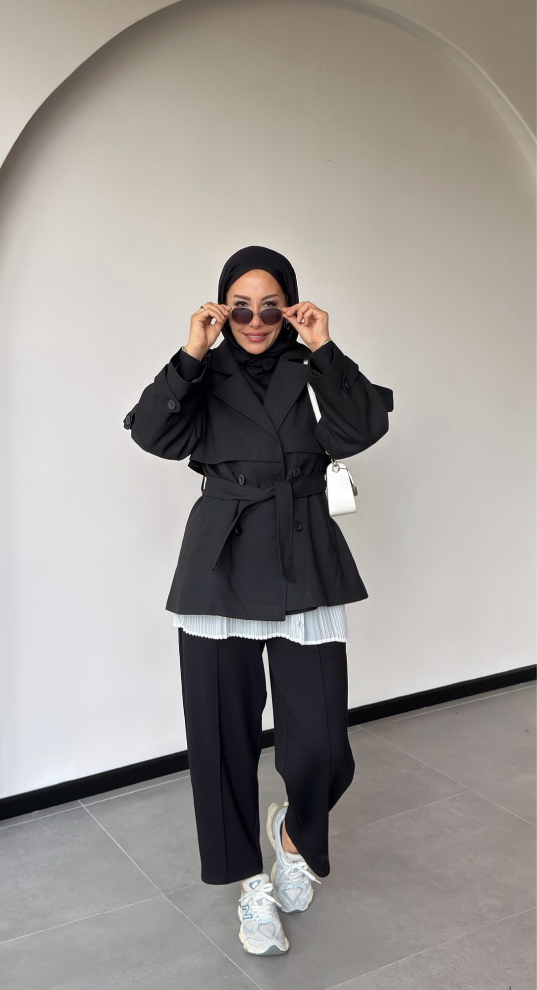 HİRA KISA TRENÇ - Siyah