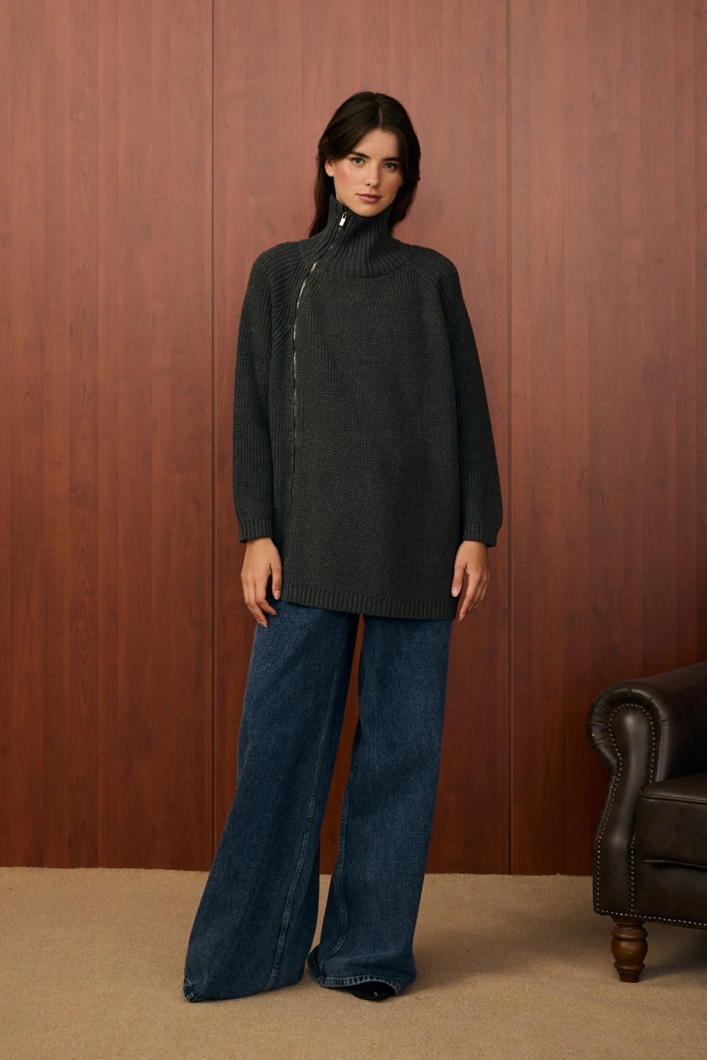 POP KAZAK-YANDAN FERMUARLI SELANİK KAZAK  - Gri