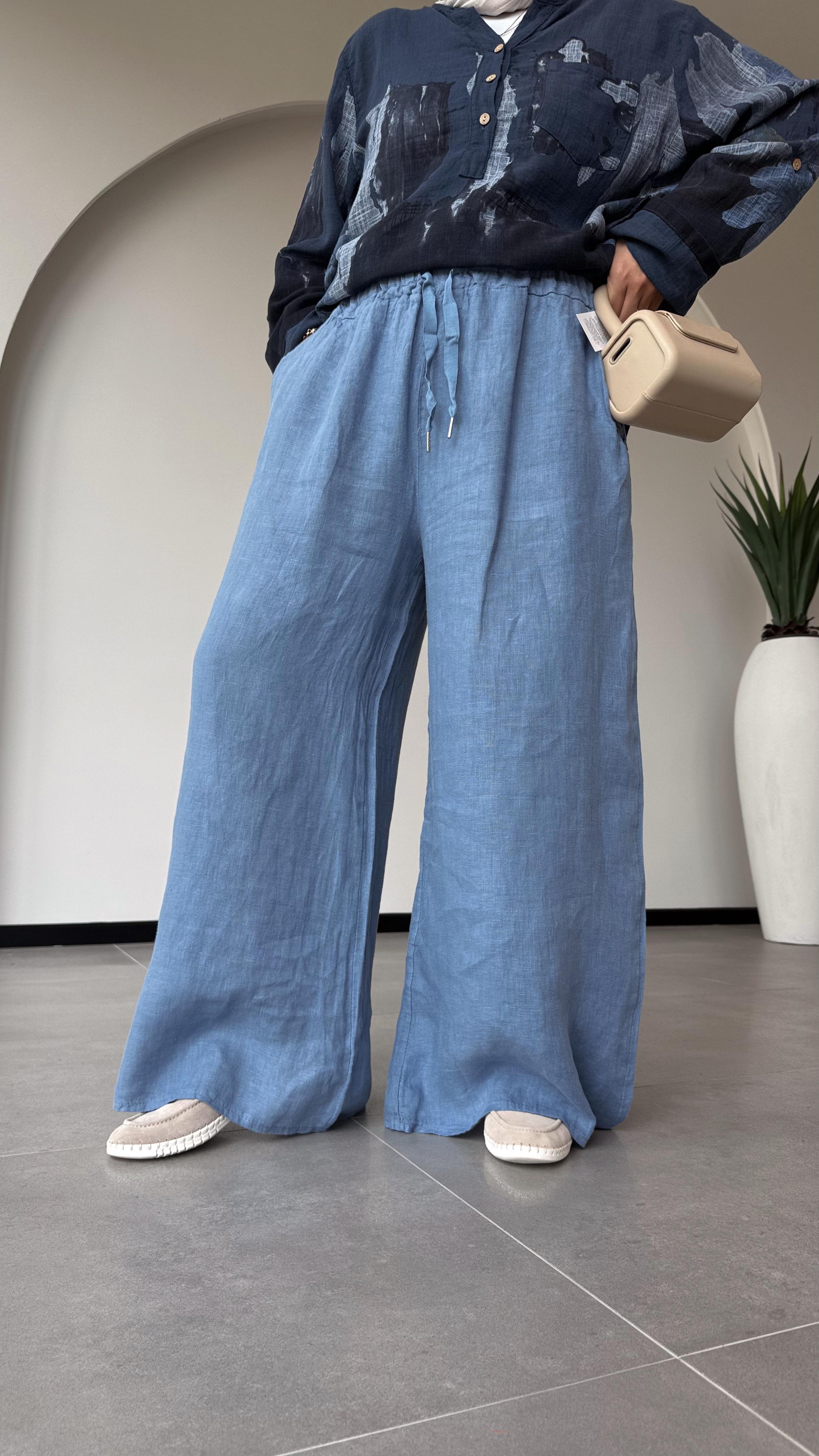 BOL PAÇA KETEN PANTALON