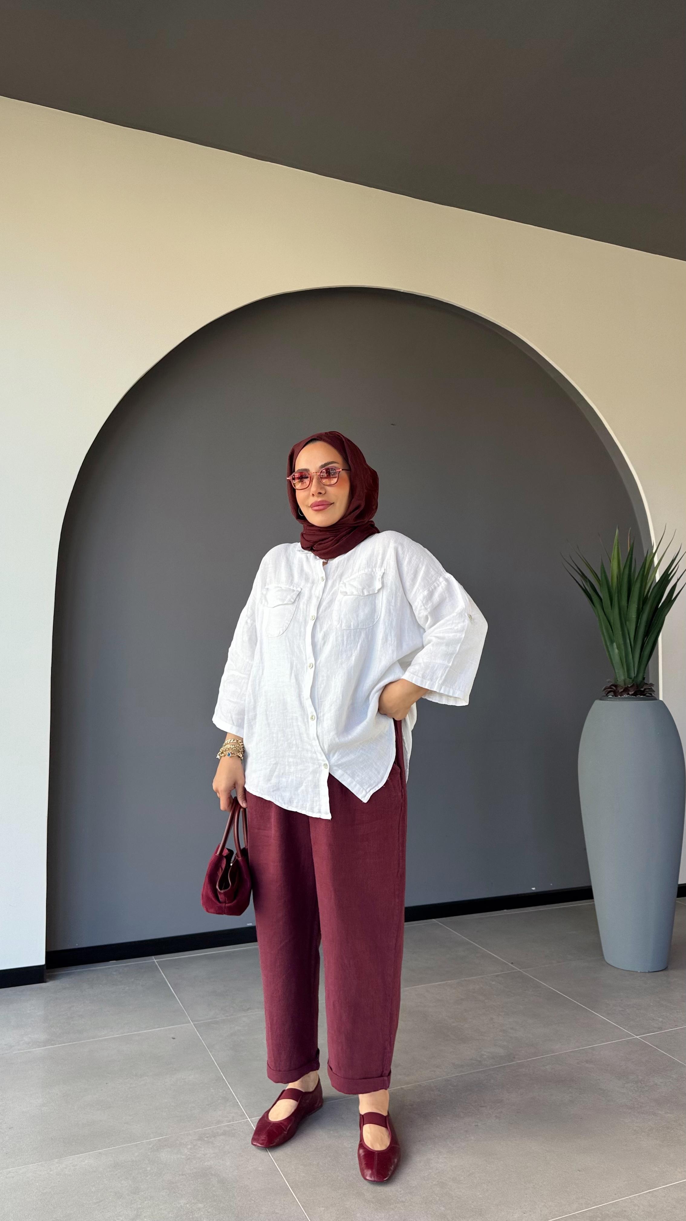 HAVUÇ MODEL KETEN PANTALON