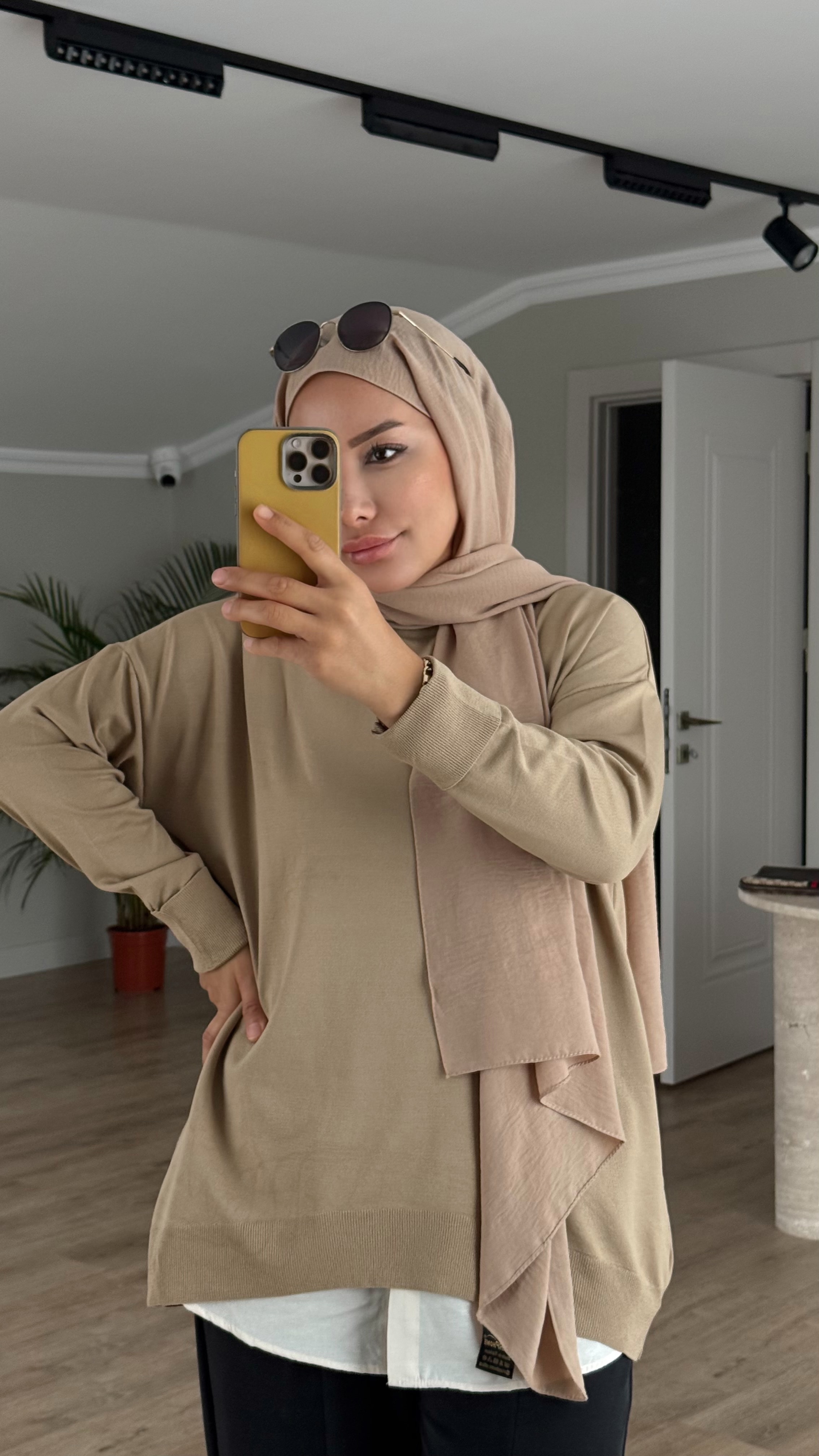 MERSERİZE KAZAK -KOLU KATLAMALI EVAZE