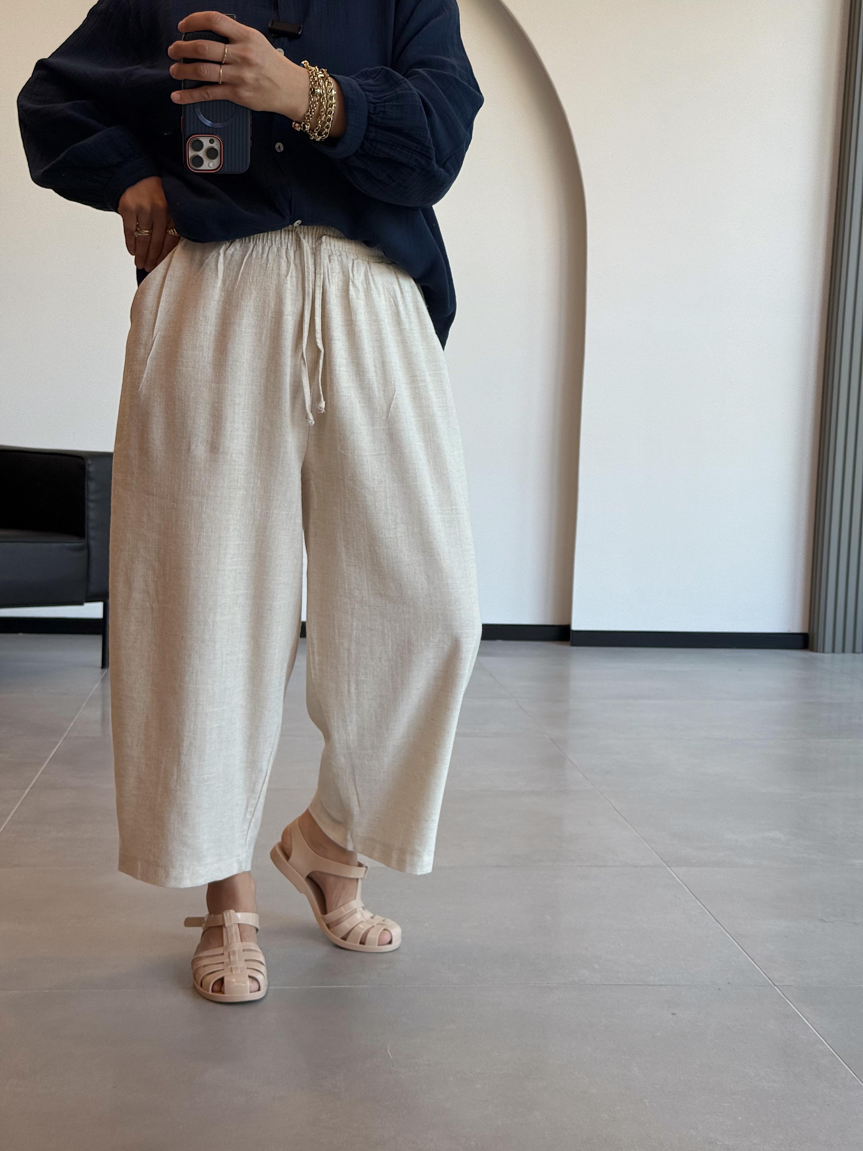 BOHEM ŞALVAR PANTALON - Taş