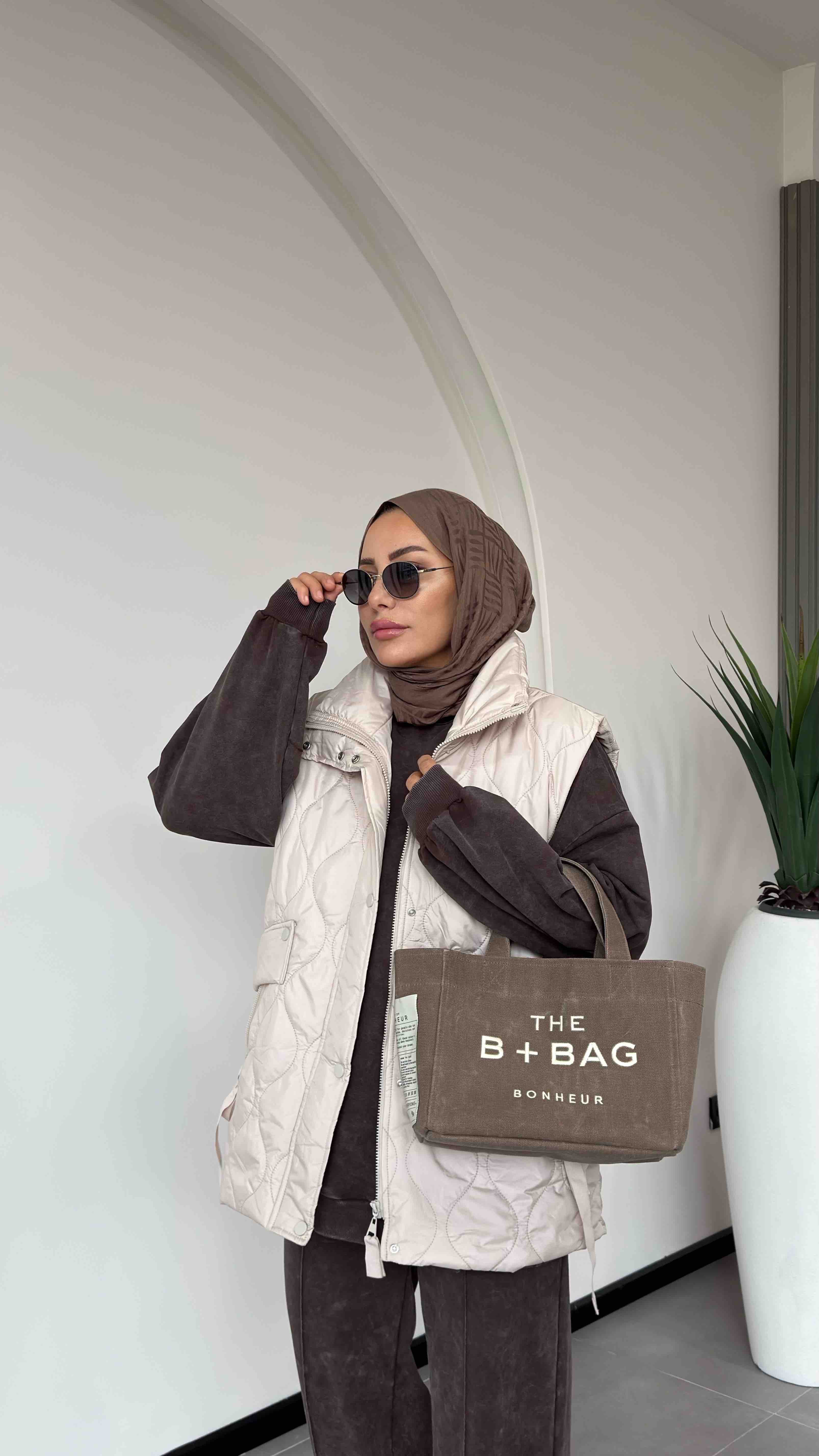 DİK YAKA SPOR ŞİŞME YELEK - Taş