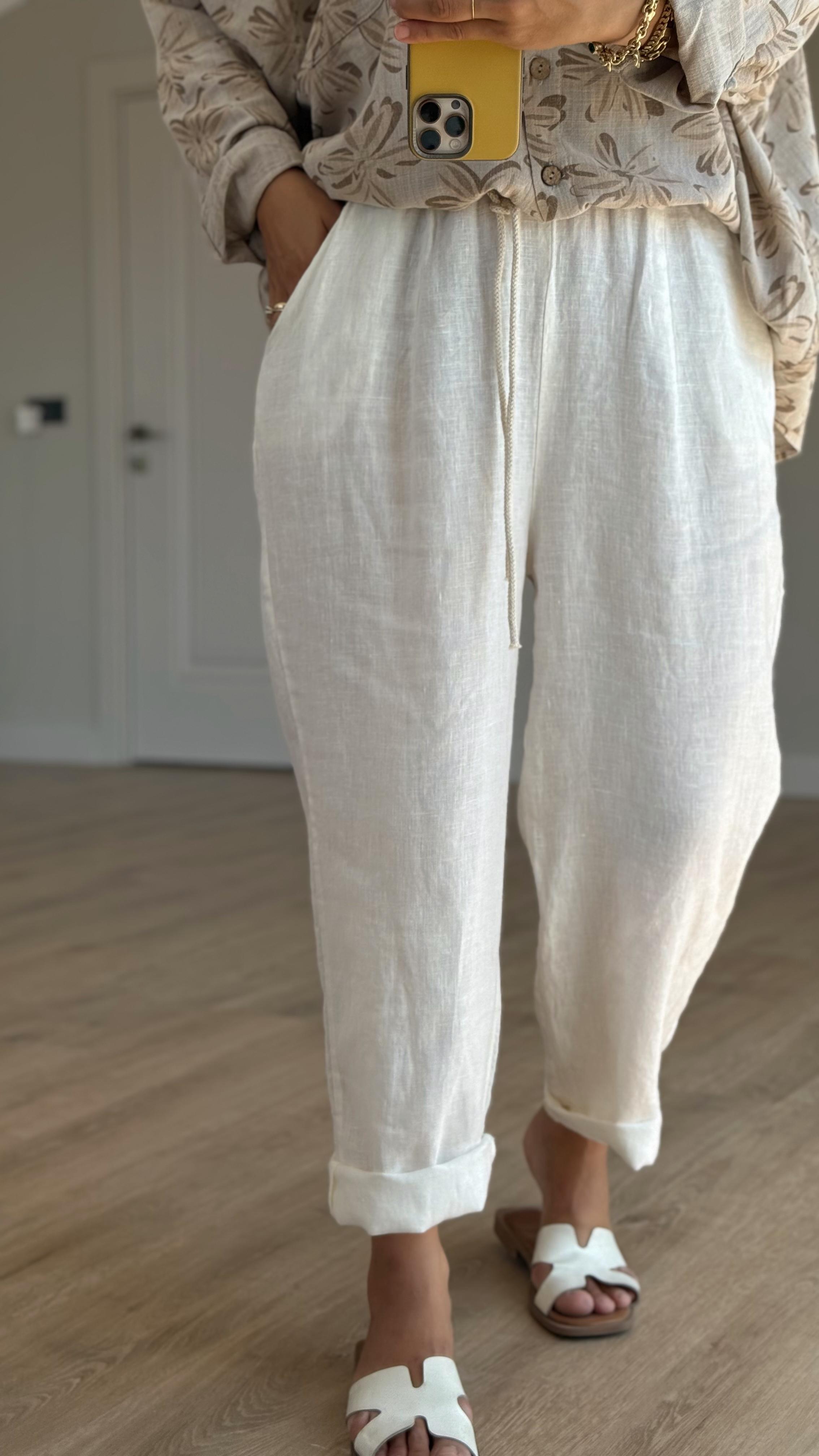 HAVUÇ MODEL KETEN PANTALON