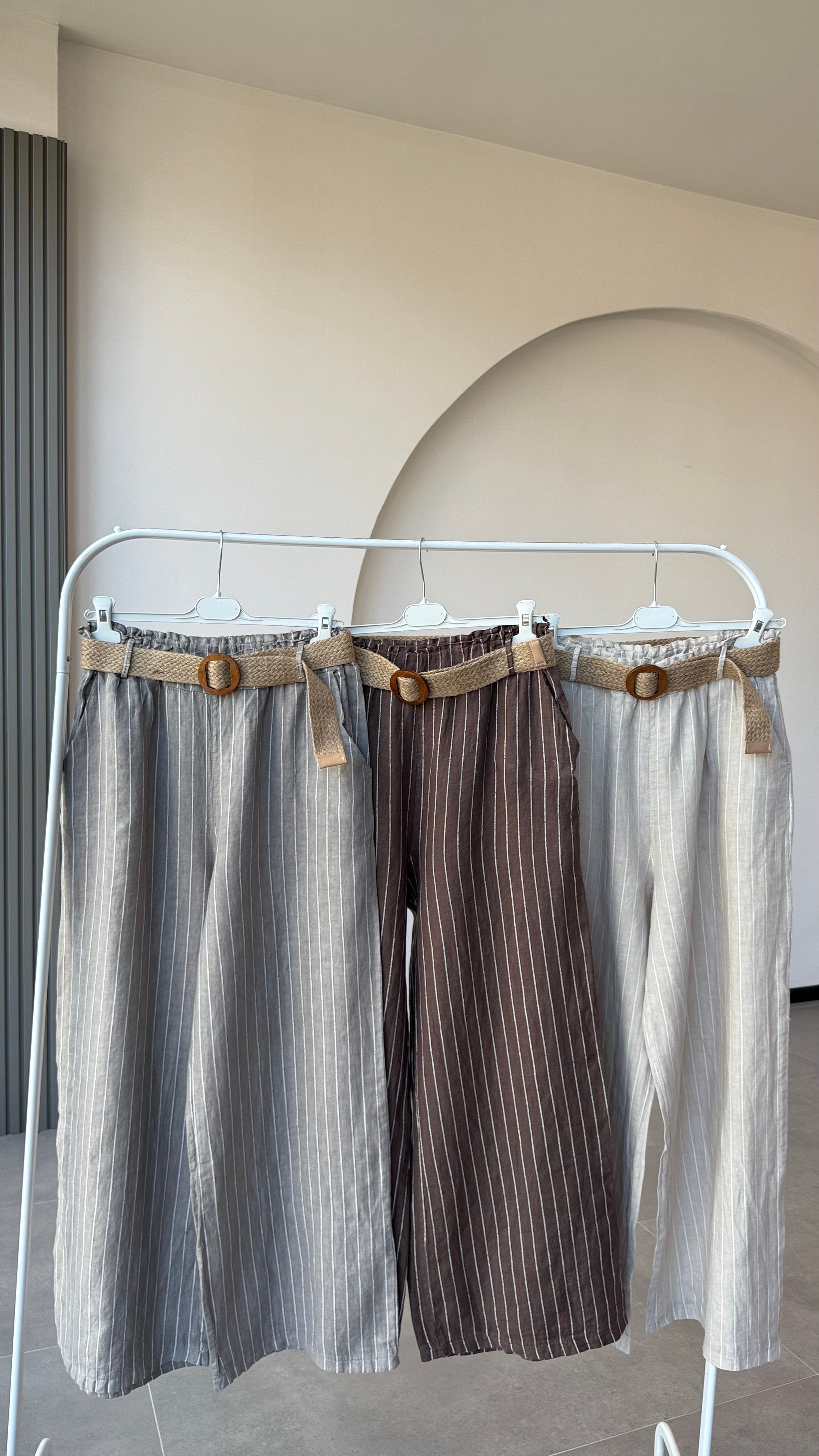 ÇİZGİLİ KETEN PALAZZO PANTALON