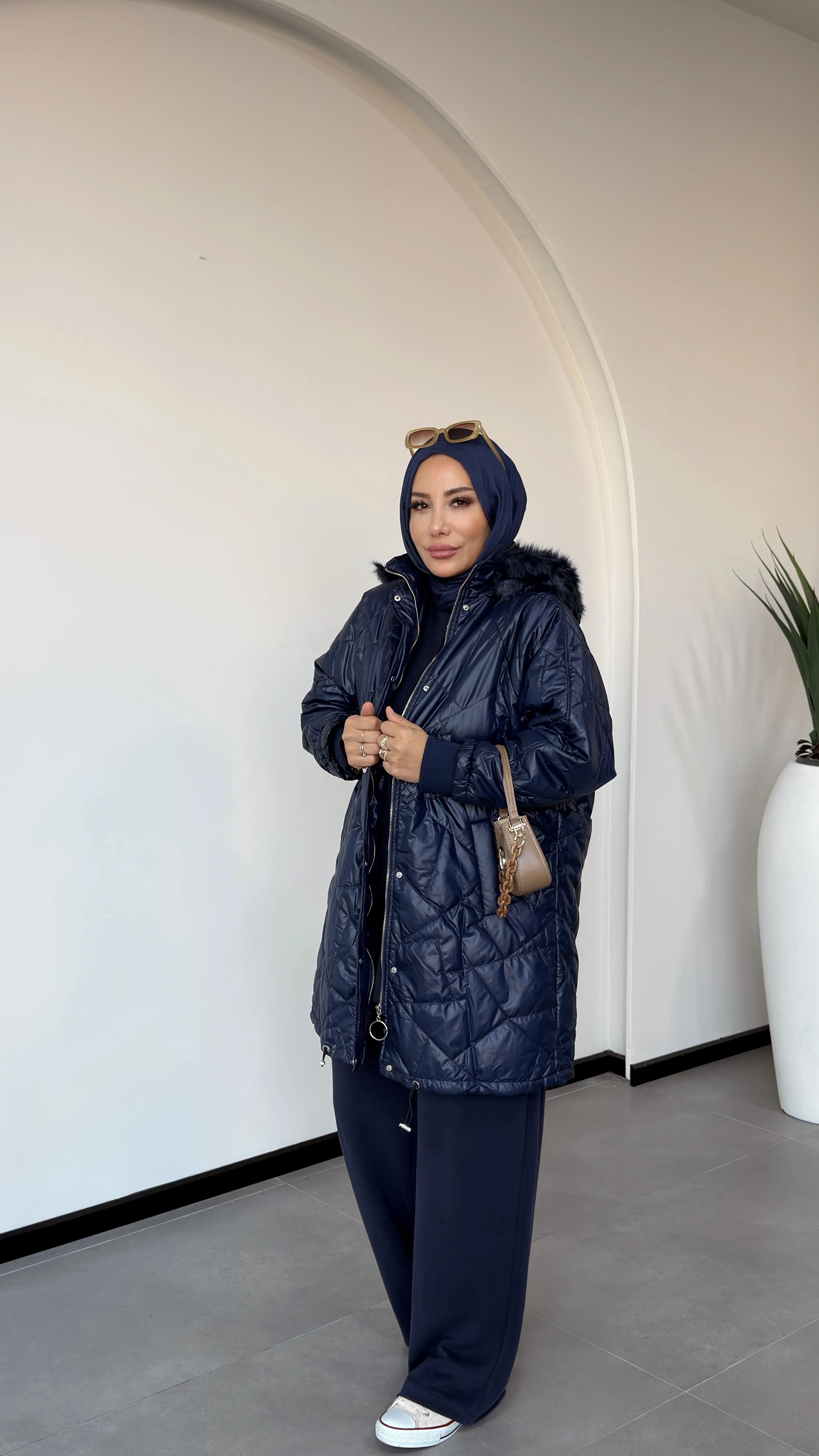 KAPİTONE MONT -KAPŞONLU - Lacivert