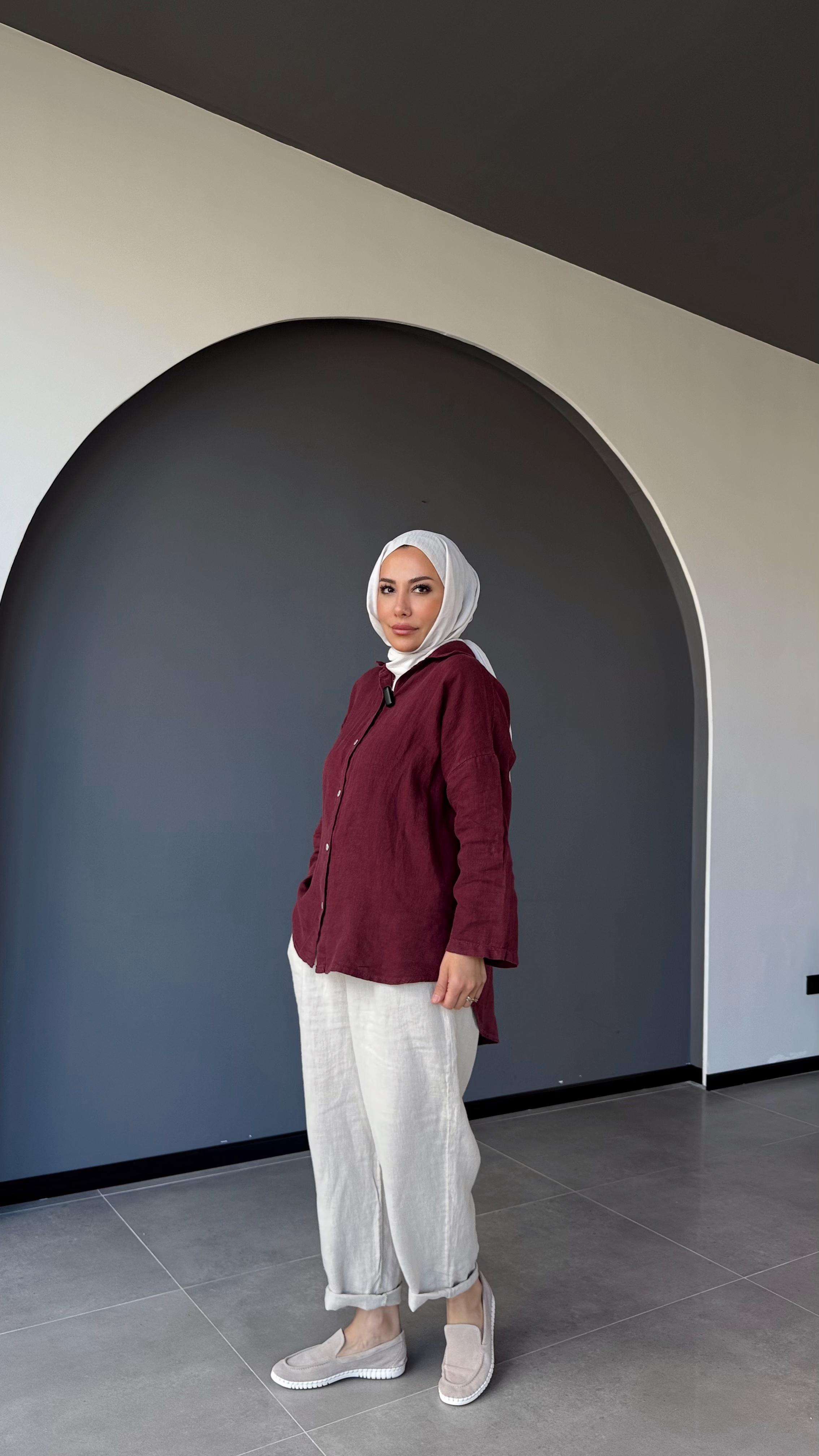 HAVUÇ MODEL KETEN PANTALON