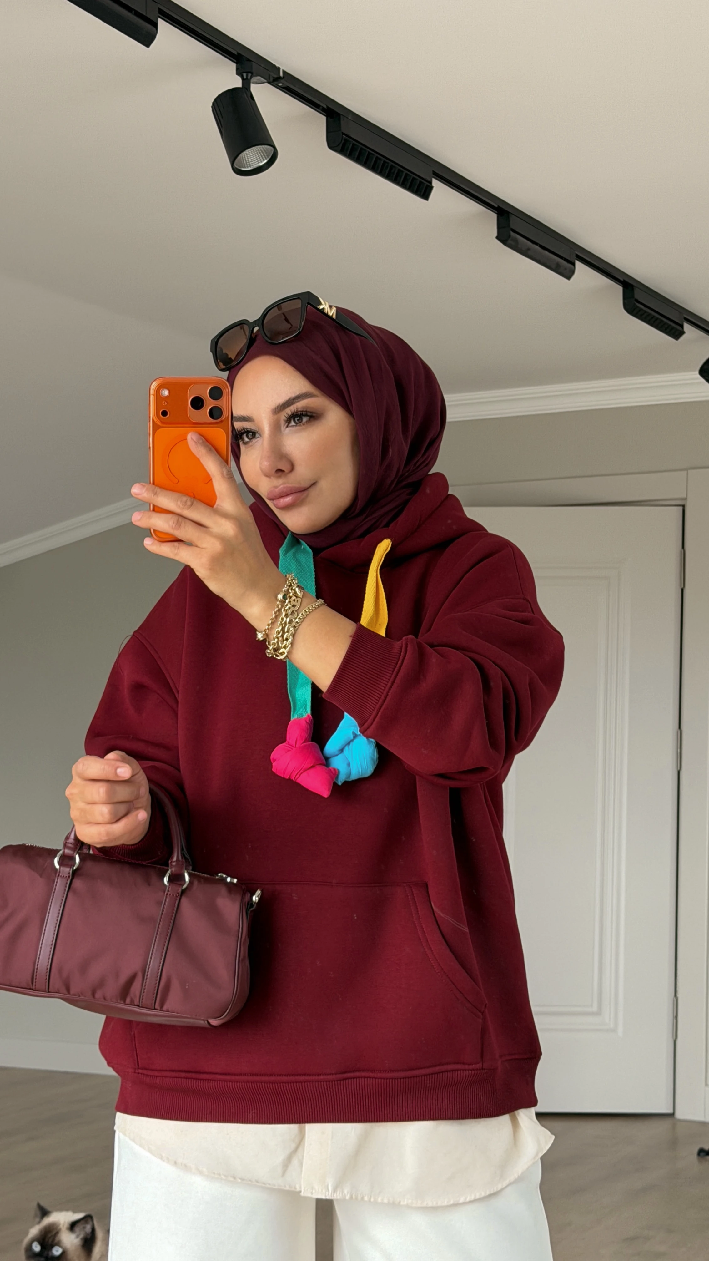 NEŞELİ SWEAT - Bordo