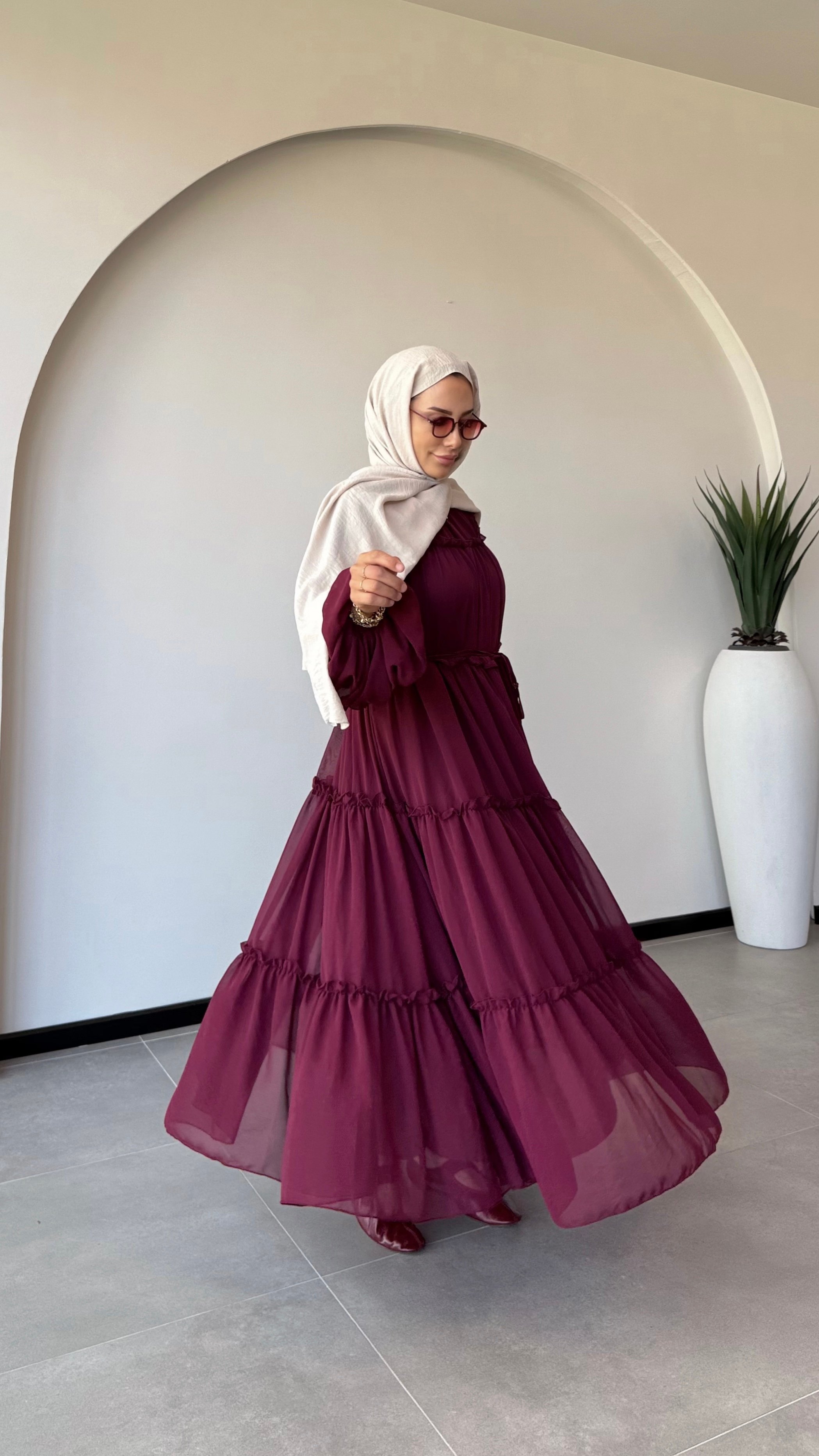 AFRA ELBİSE - Bordo