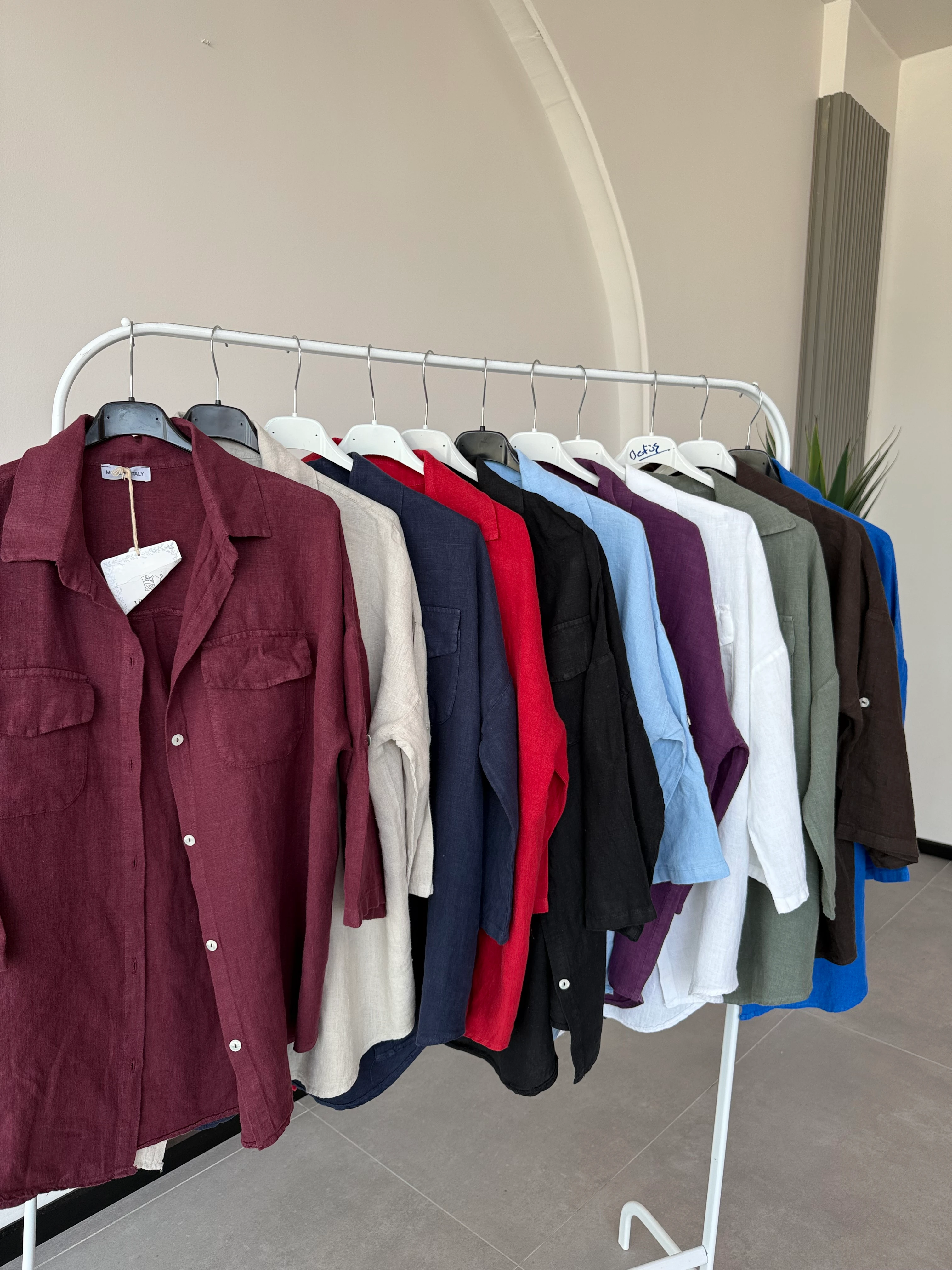 ÇİFT CEPLİ KETEN GÖMLEK