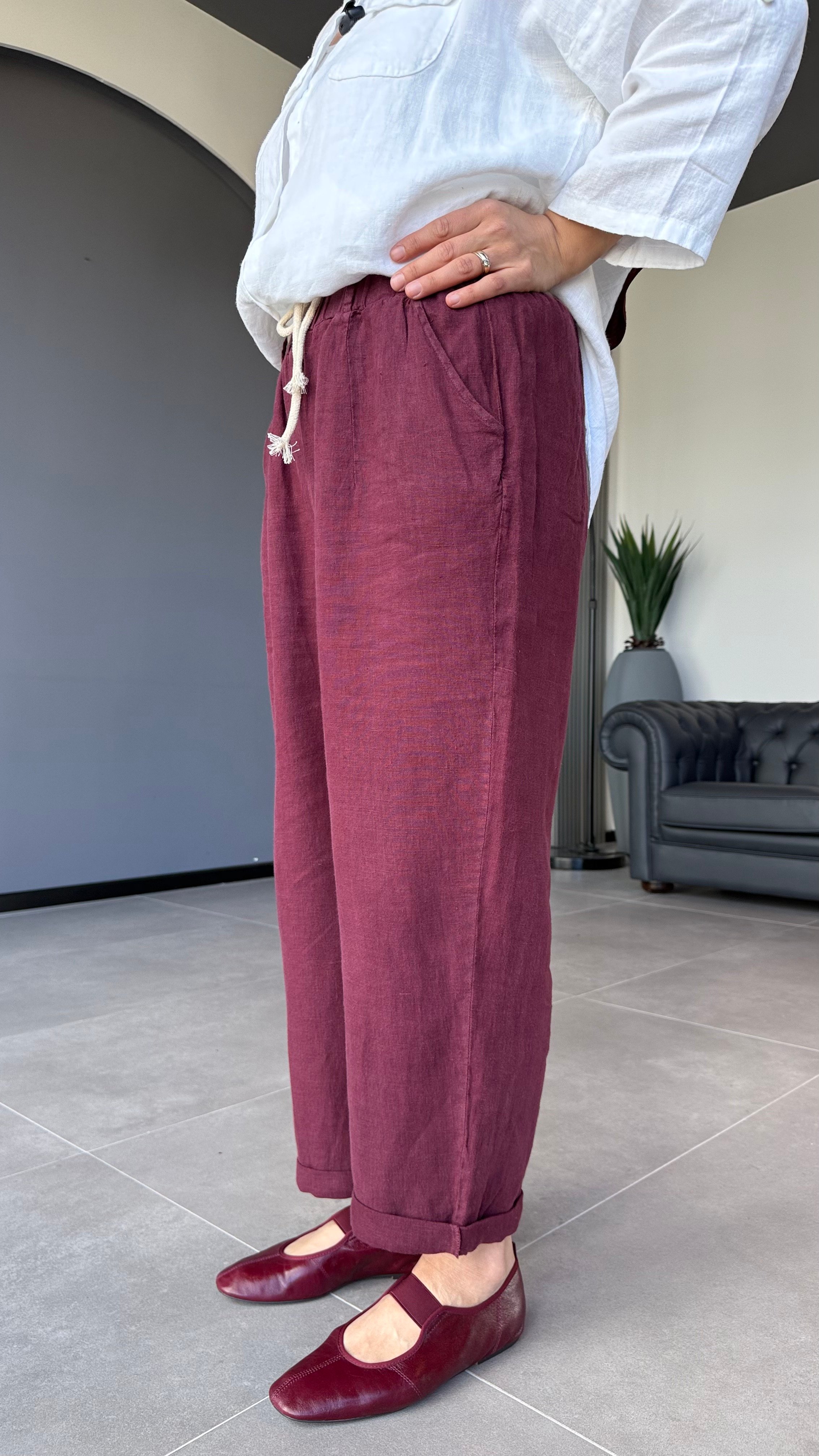 HAVUÇ MODEL KETEN PANTALON
