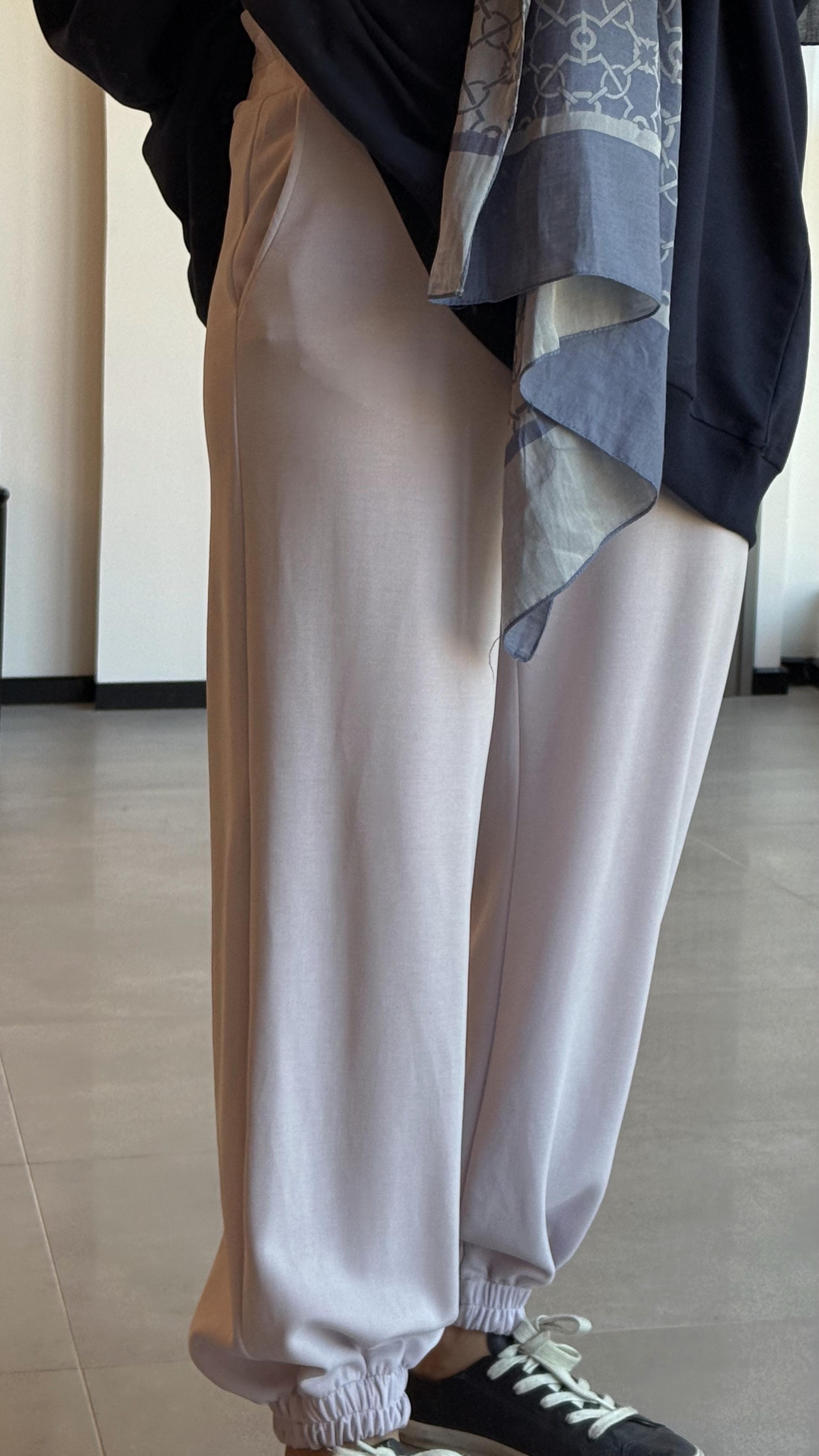 OYSHO KUMAŞ PAÇASI LASTİKLİ PANTALON