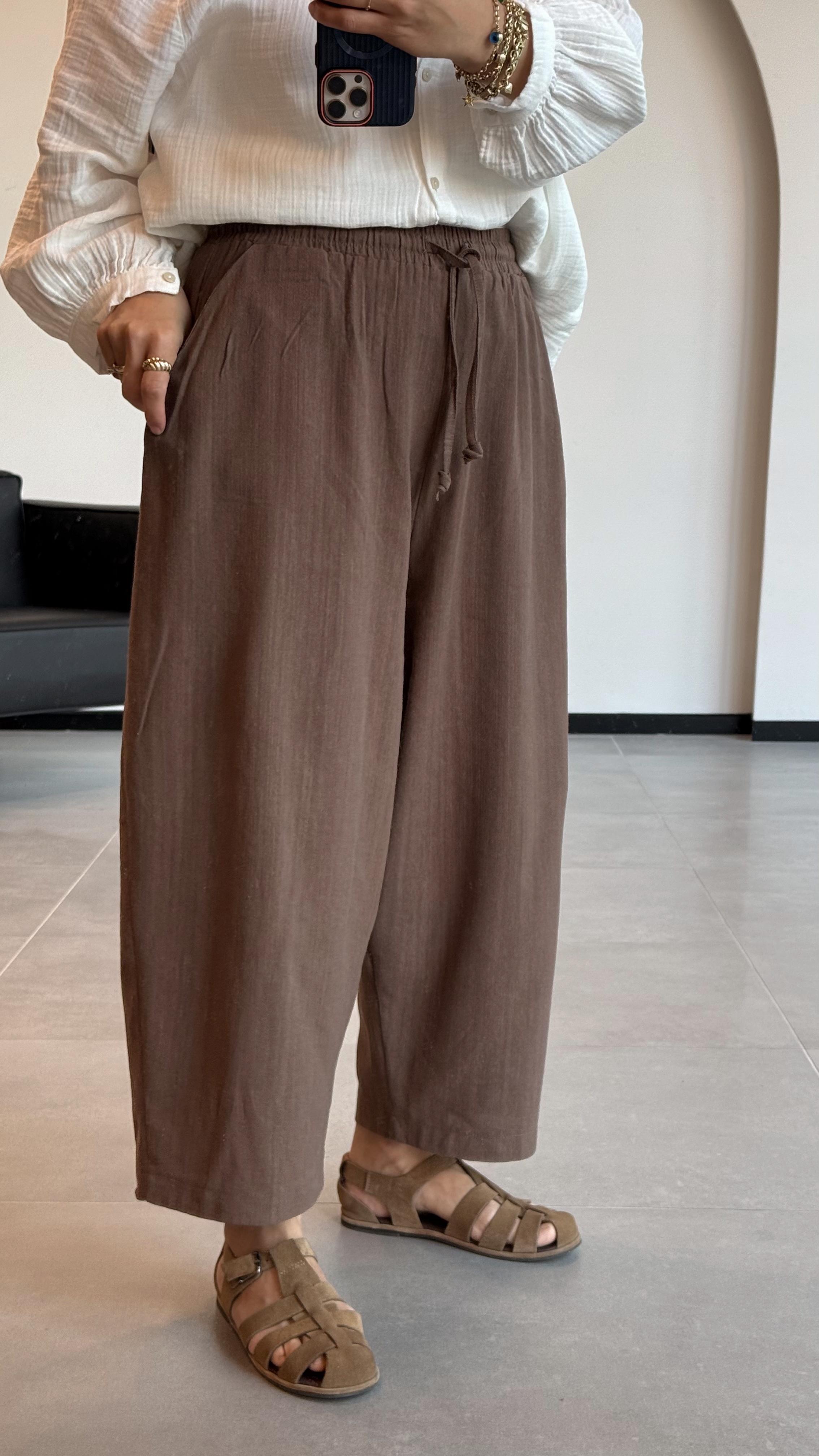 BOHEM ŞALVAR PANTALON - Kahve