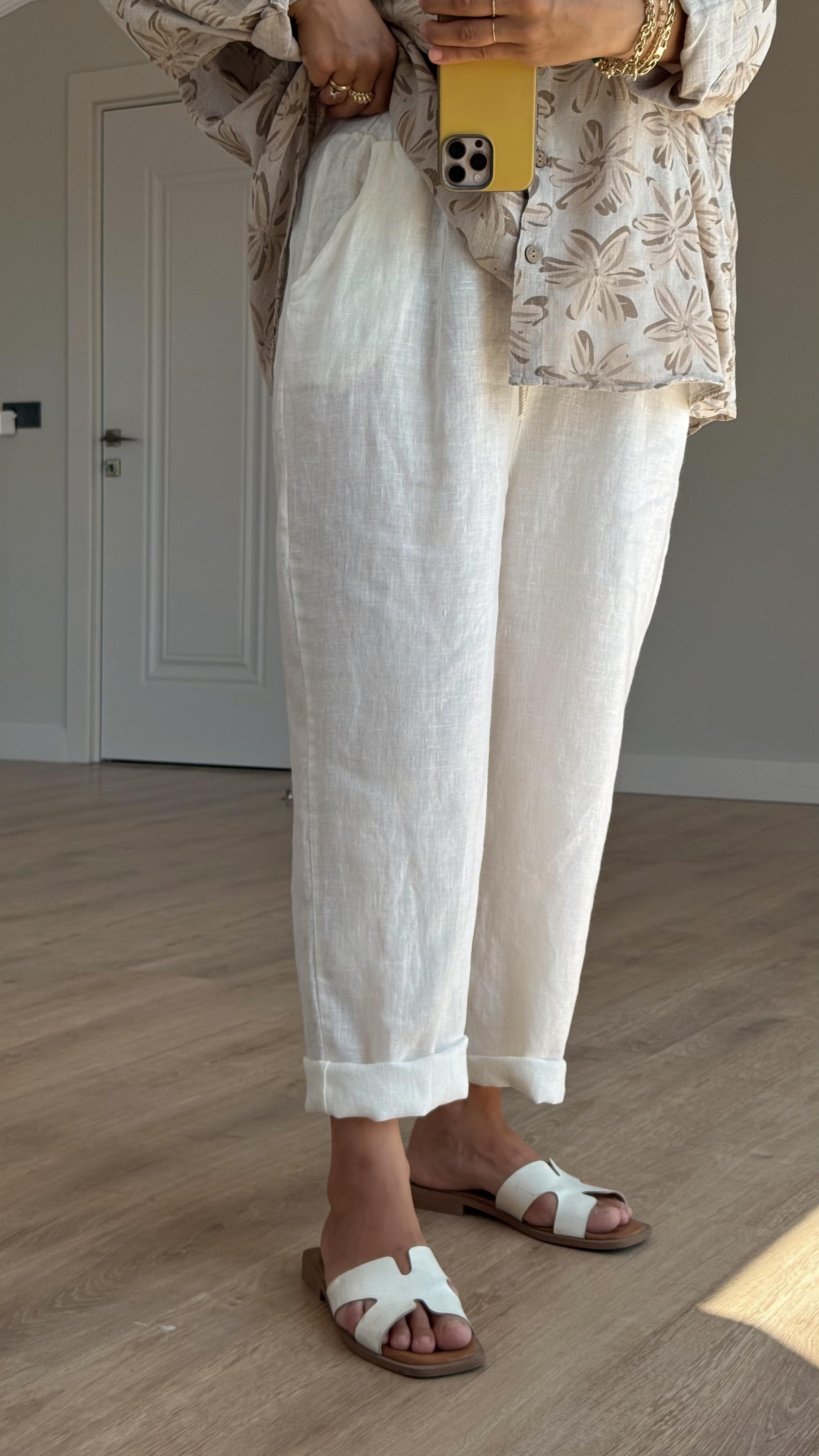 HAVUÇ MODEL KETEN PANTALON