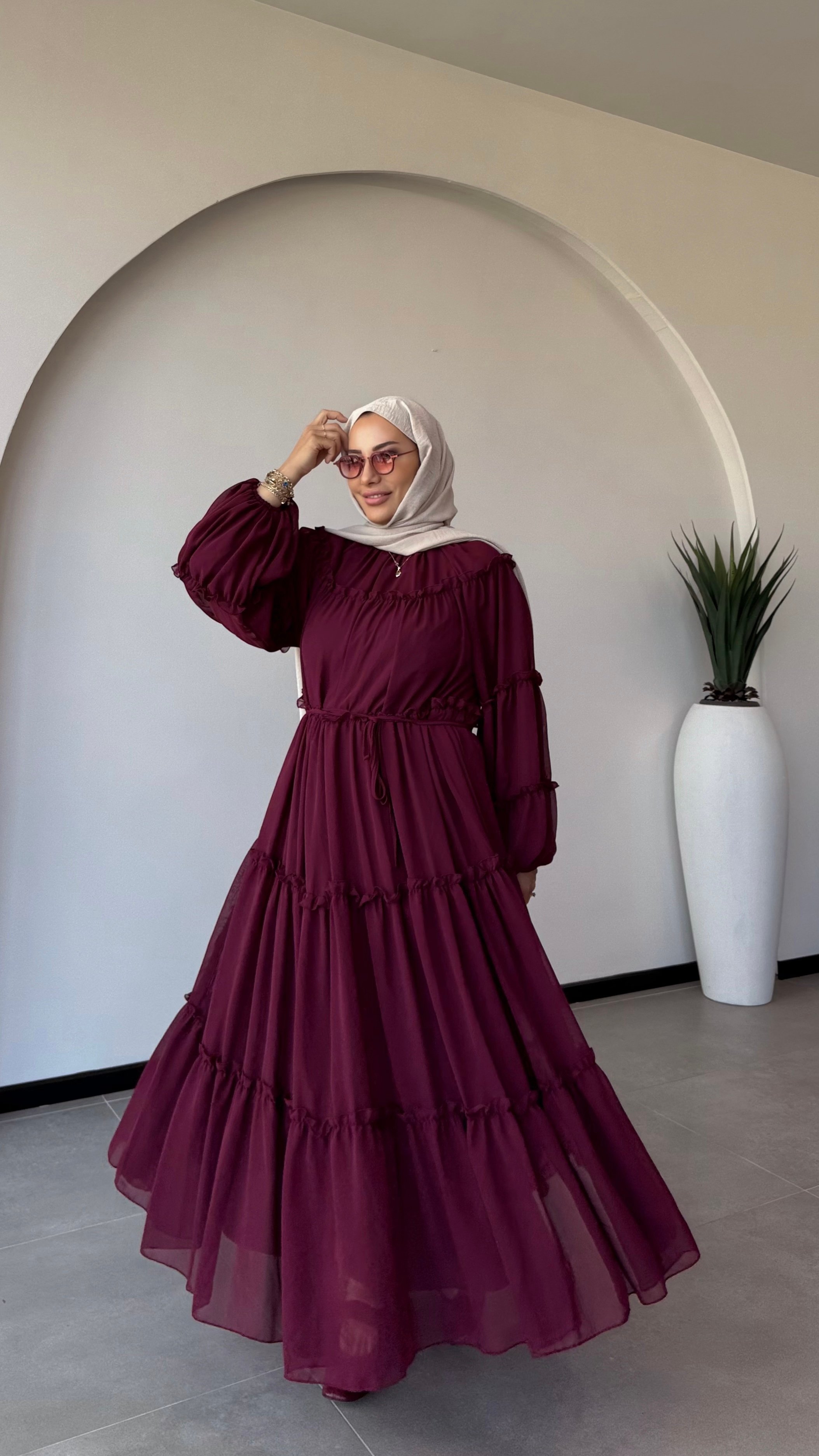 AFRA ELBİSE - Bordo
