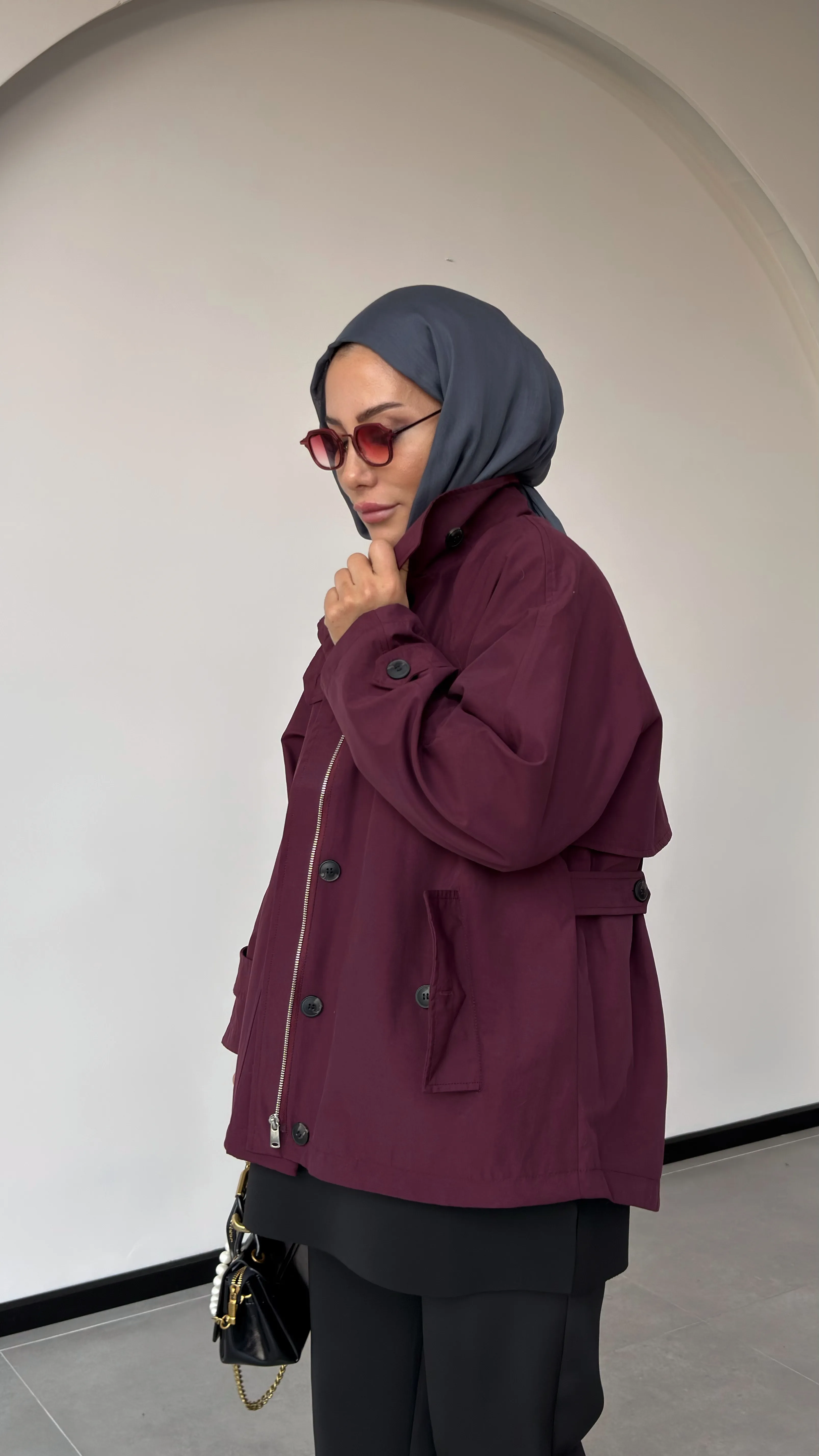 VESNA TRENÇ-CEKET - Bordo