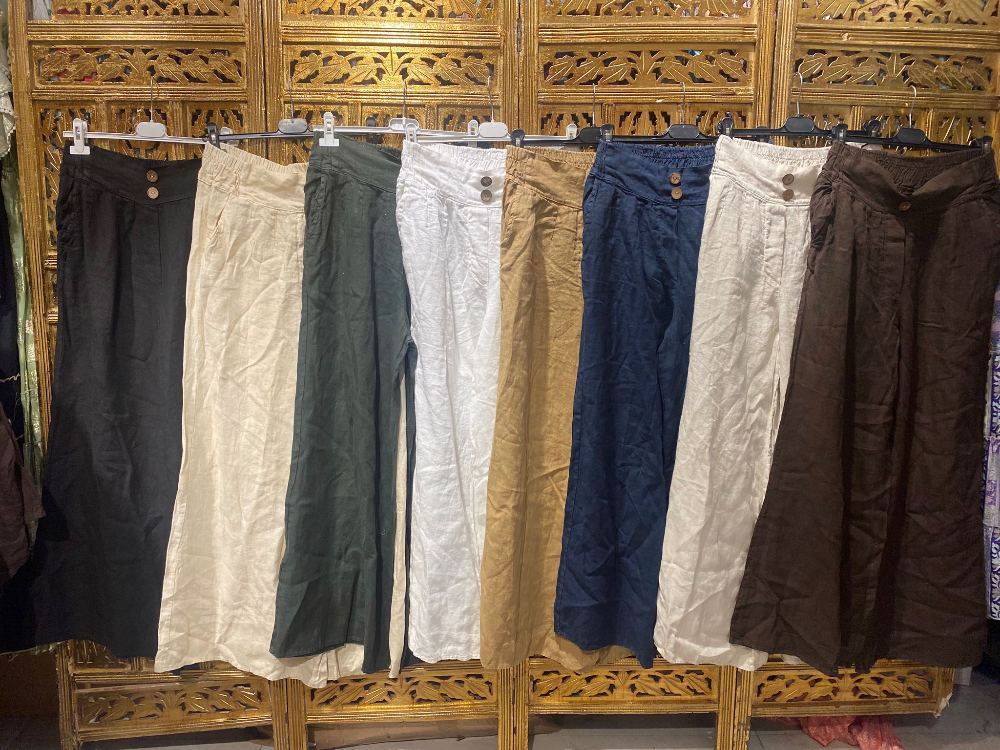 GERÇEK KETEN HAFİF İSPANYAOL PANTALON