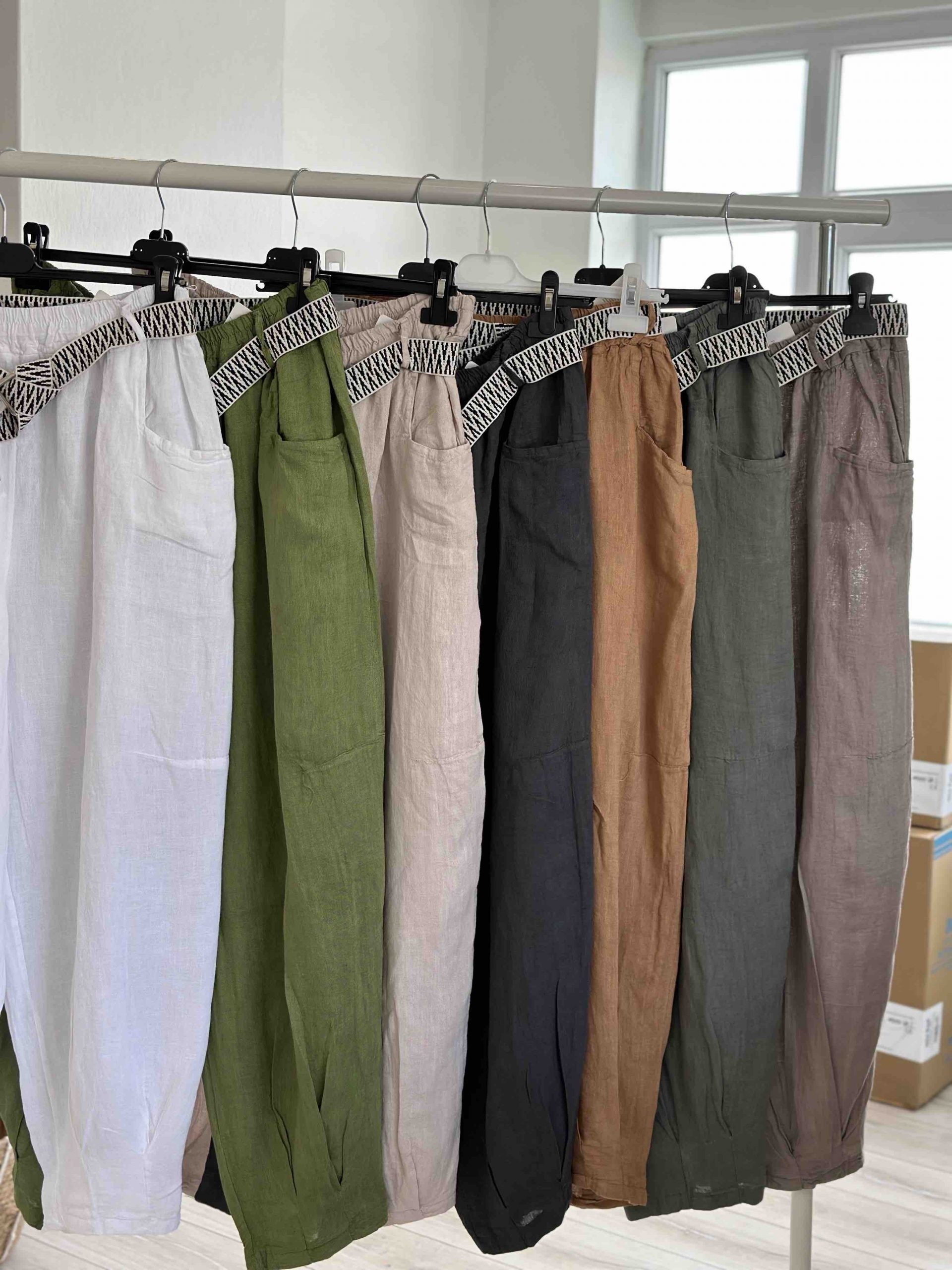 PAÇASI PİLELİ GERÇEK KETEN KUMAŞ PANTALON